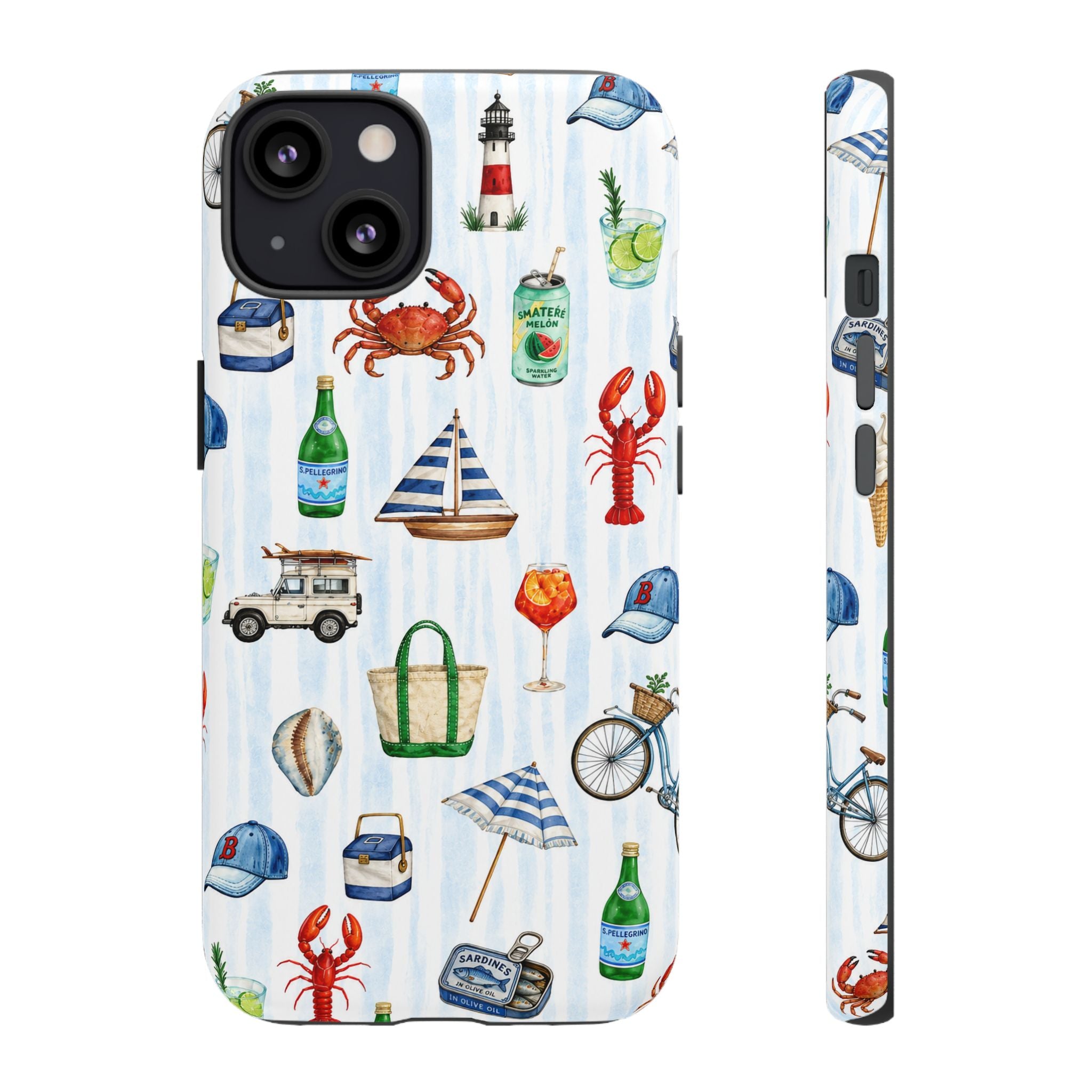 Nautical Summer Phone Case — Coastal Crab & Lobster Pattern