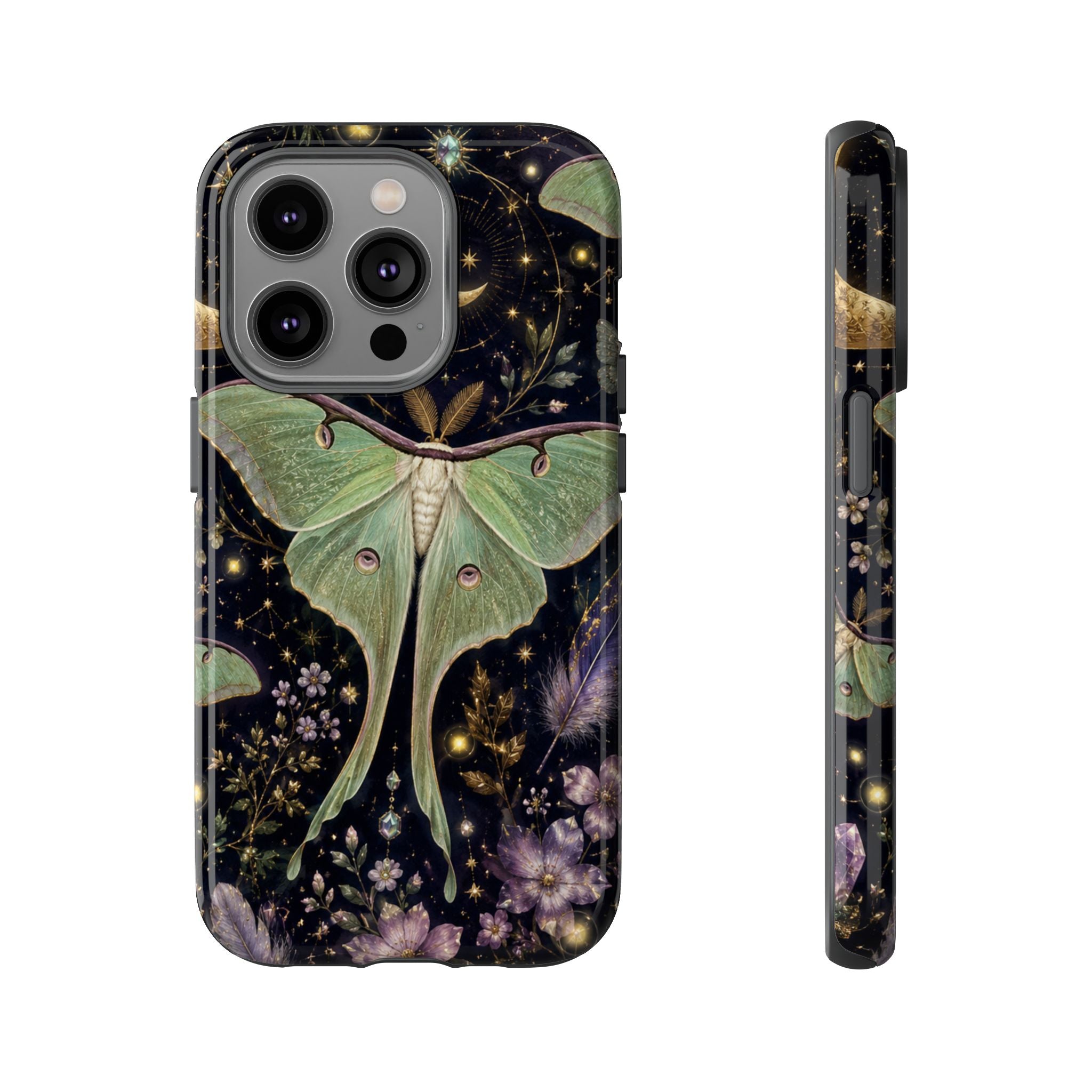 Luna Moth Phone Case — Mystical Moonlight Botanical Tough Case