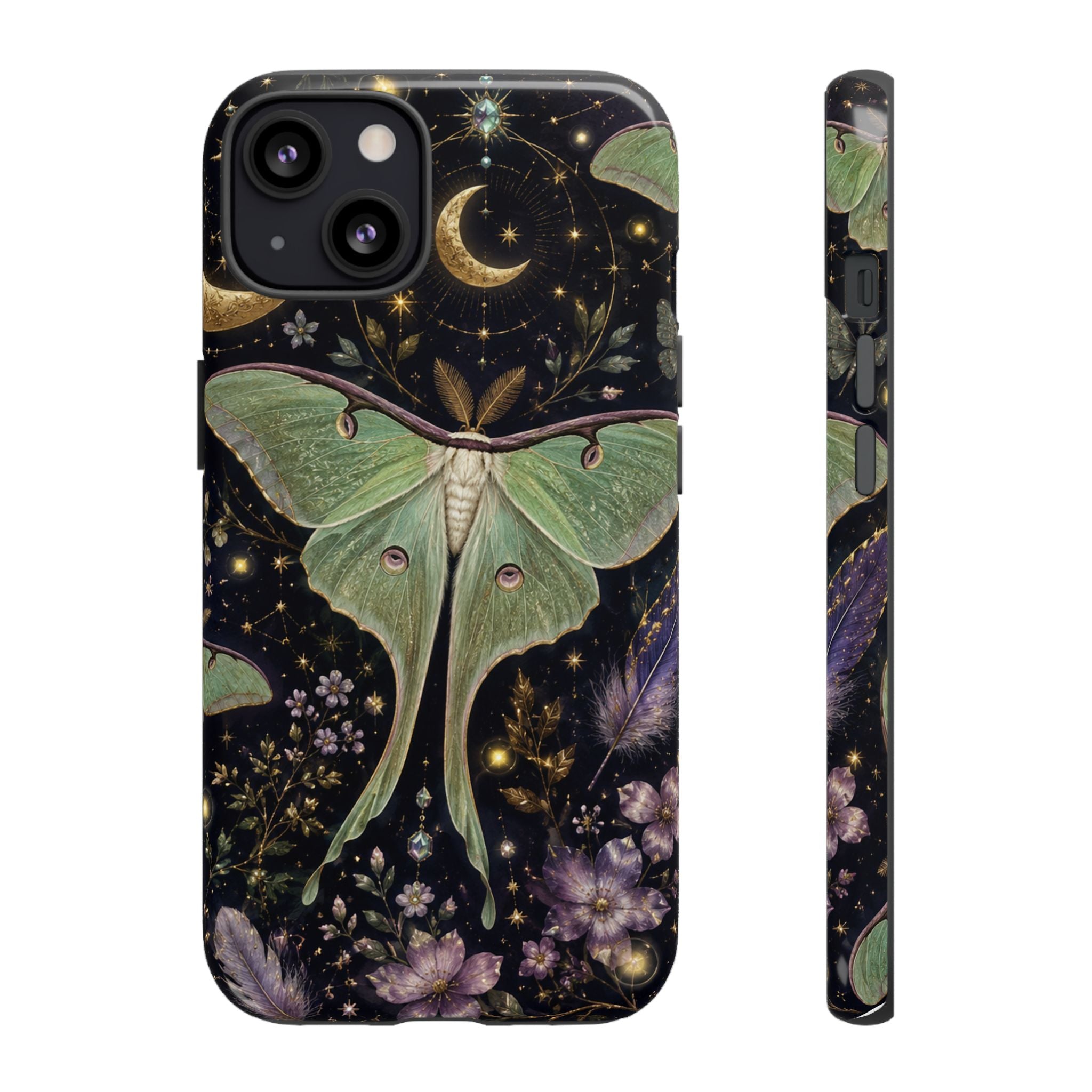 Luna Moth Phone Case — Mystical Moonlight Botanical Tough Case