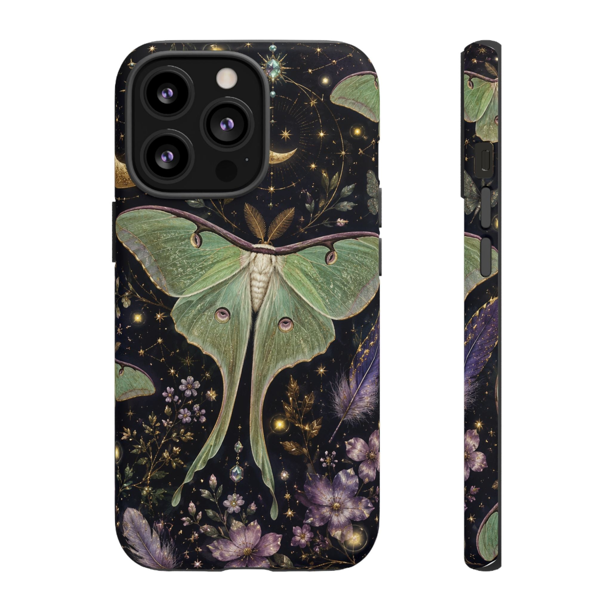 Luna Moth Phone Case — Mystical Moonlight Botanical Tough Case