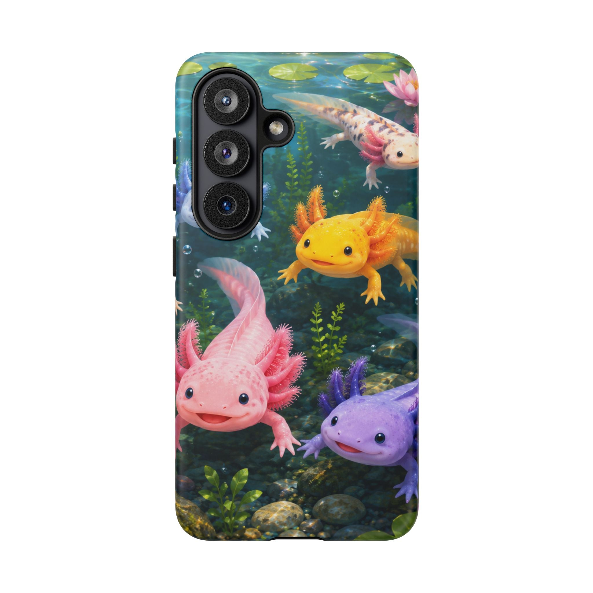 Tough Axolotl Phone Case — Cute Colorful Axolotl Waterproof Protective Phone Cover