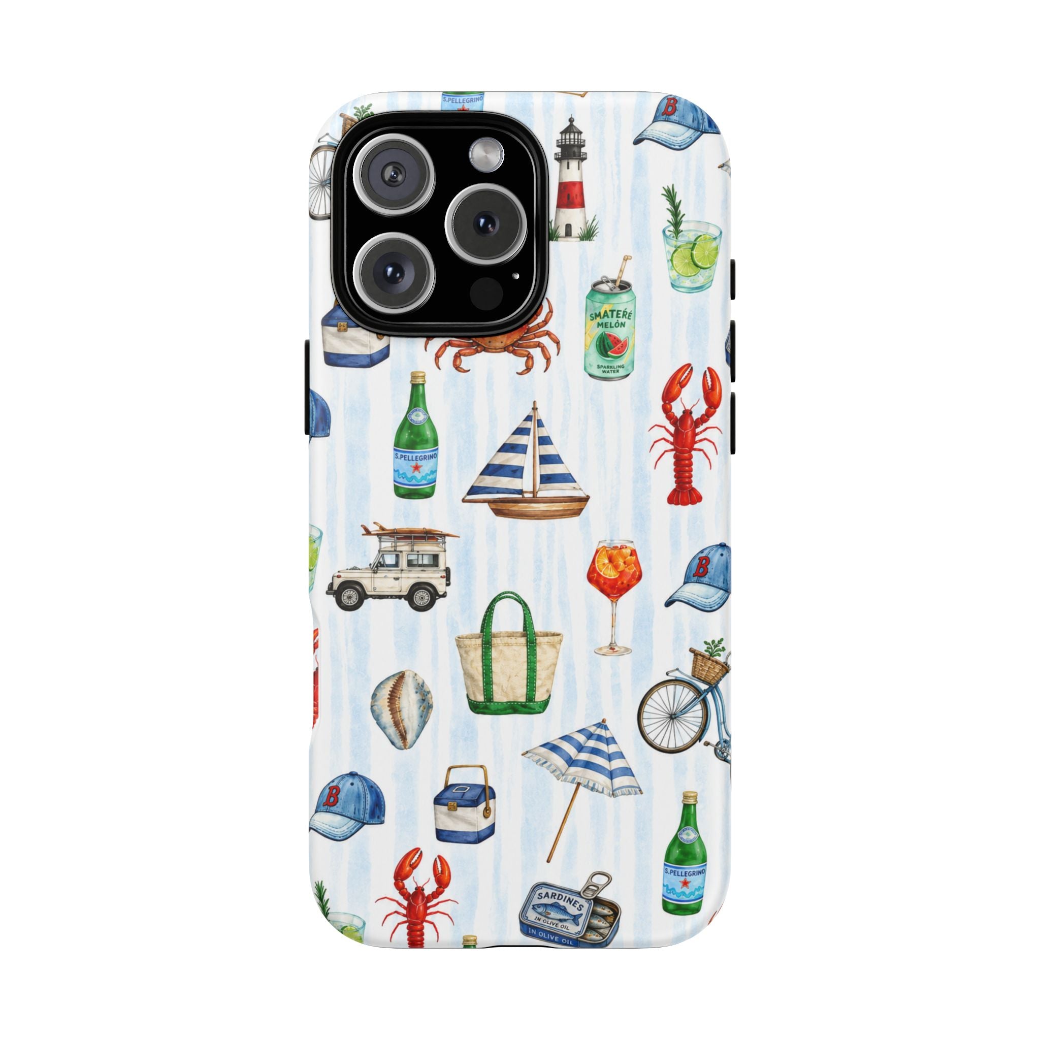 Nautical Summer Phone Case — Coastal Crab & Lobster Pattern