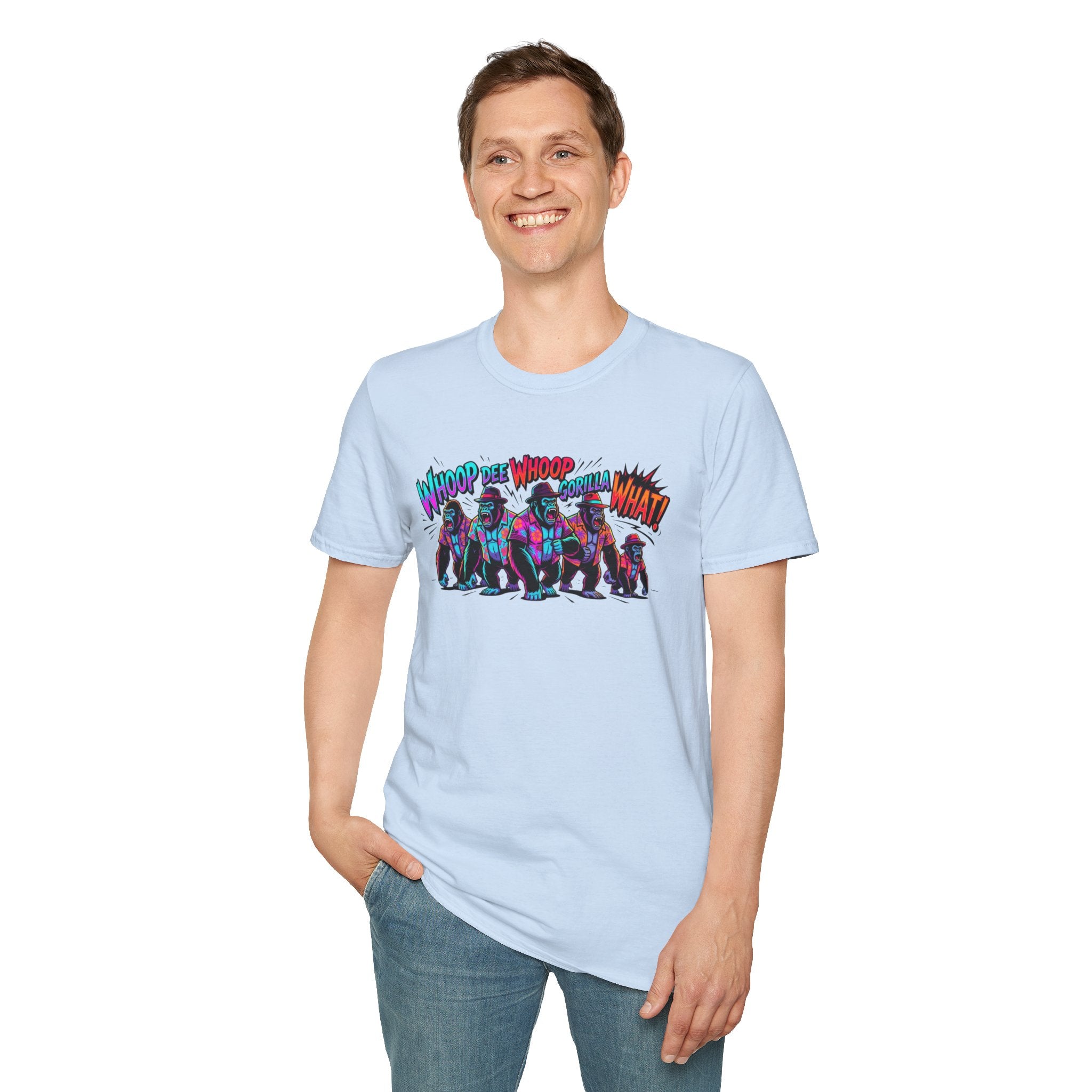 Gorilla Comic Pop Art T-Shirt — "Whoop Dee Whoop Gorilla What!" Graphic Tee