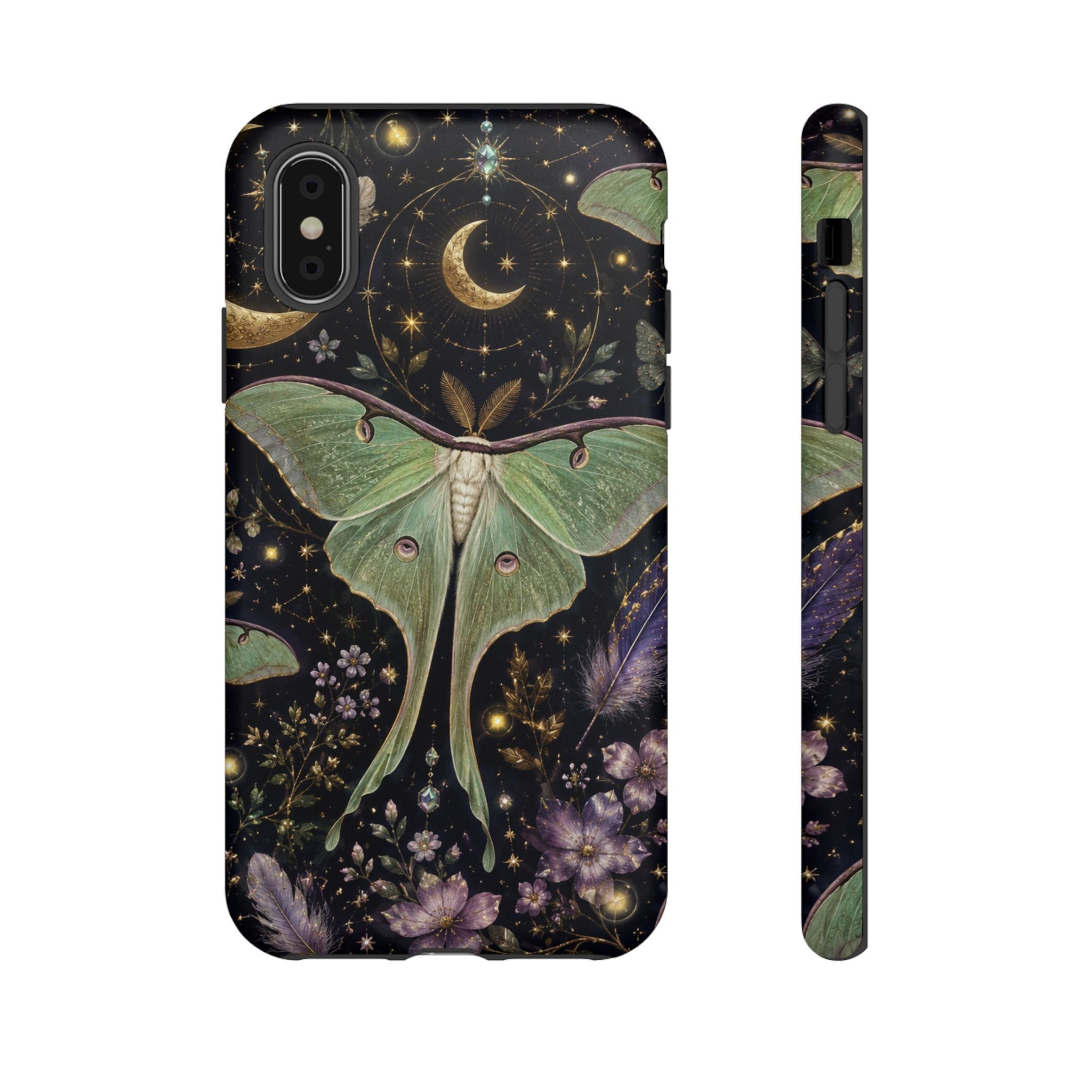 Luna Moth Phone Case — Mystical Moonlight Botanical Tough Case