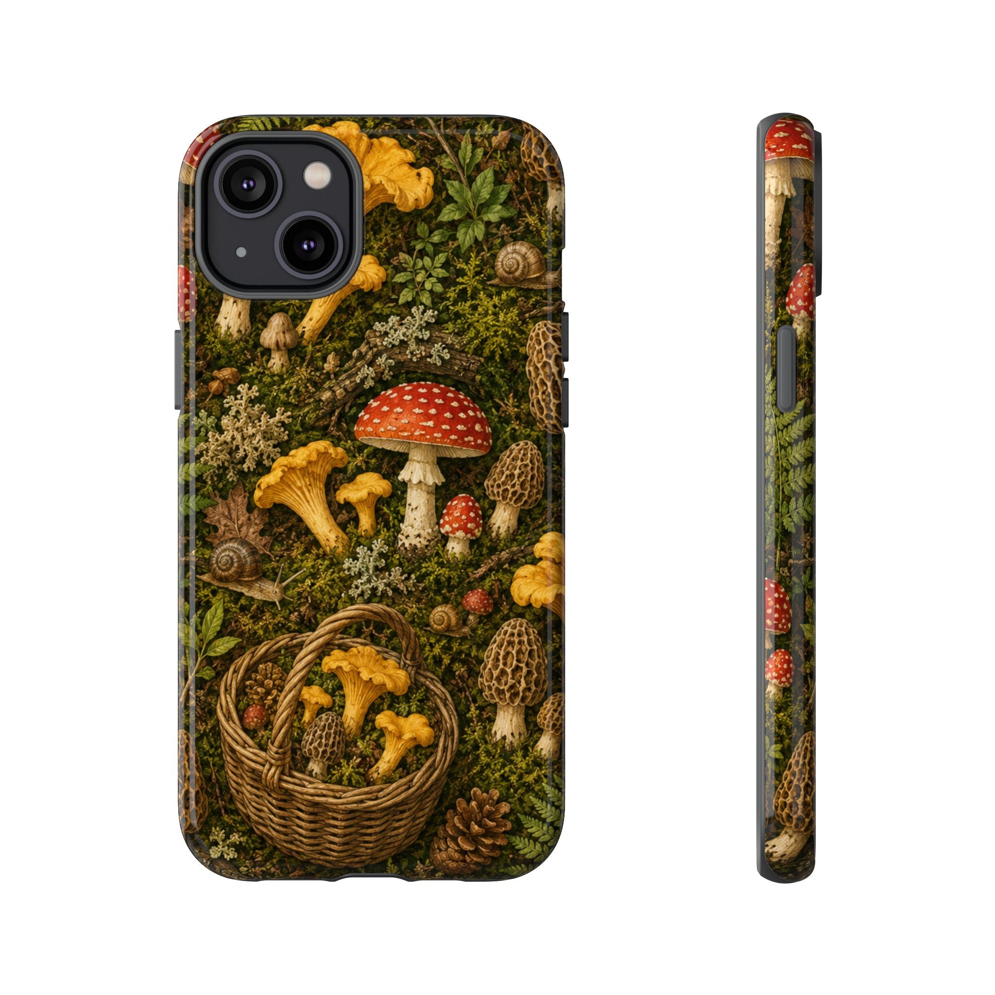Mushroom Forage Phone Case — Vintage Forest Wild Mushroom Pattern
