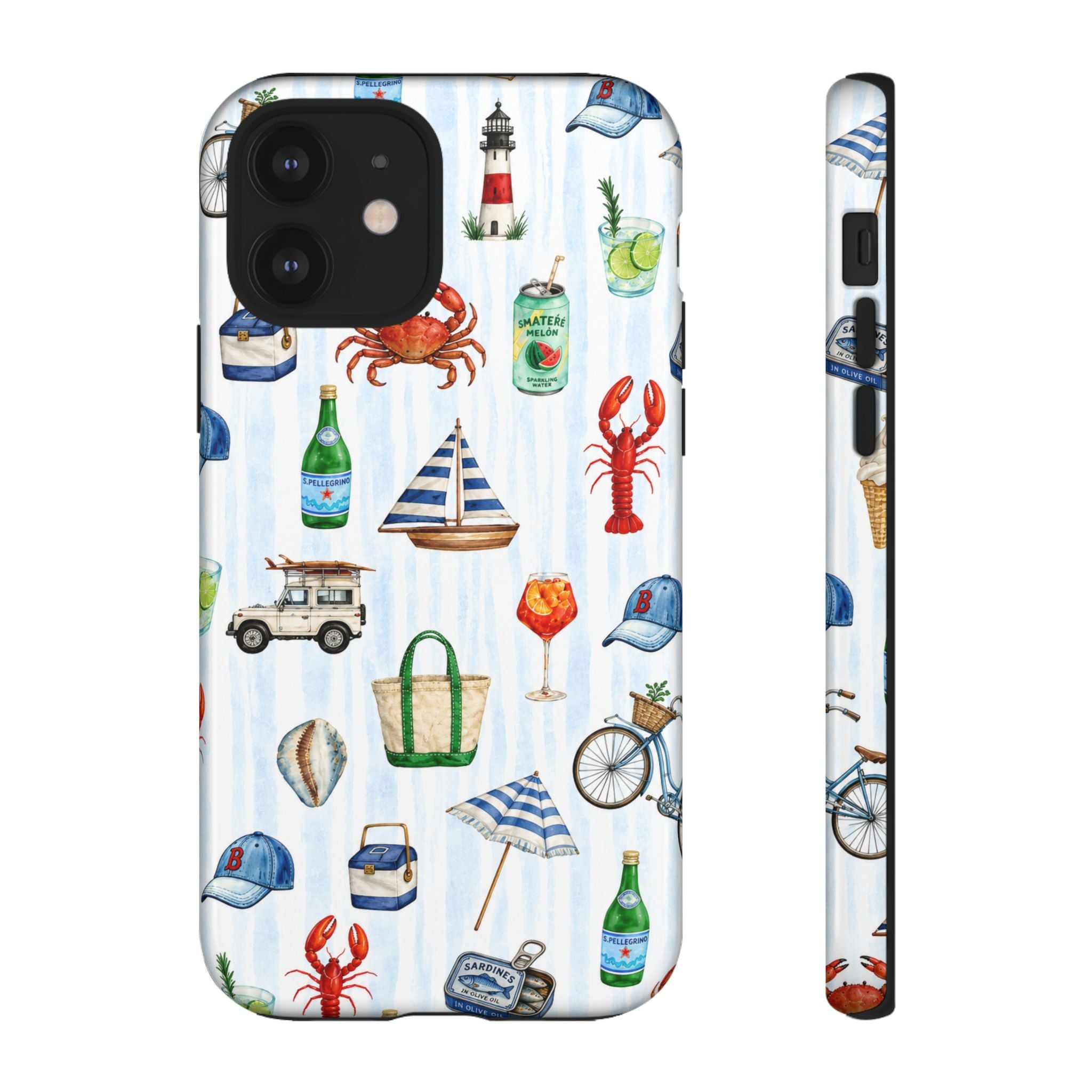 Nautical Summer Phone Case — Coastal Crab & Lobster Pattern
