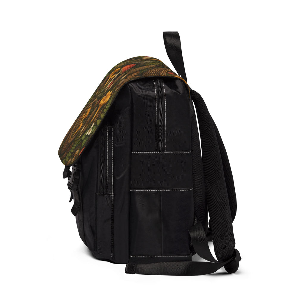Mushroom Foraging Shoulder Backpack — Rustic Forest Basket Design