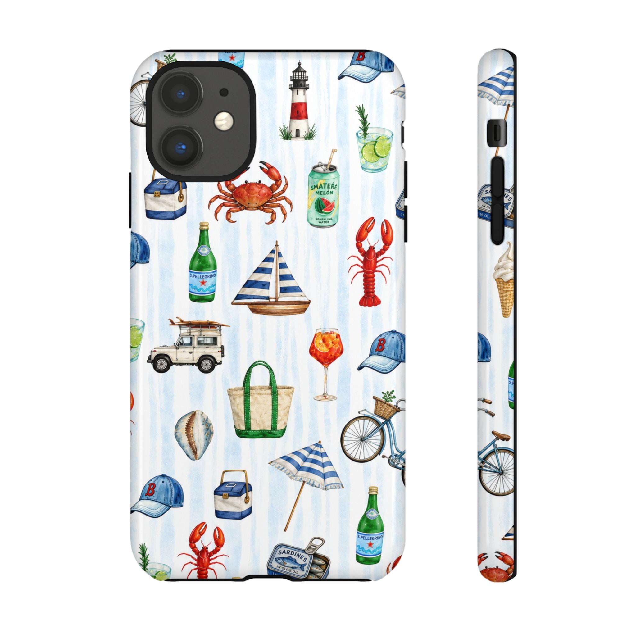 Nautical Summer Phone Case — Coastal Crab & Lobster Pattern