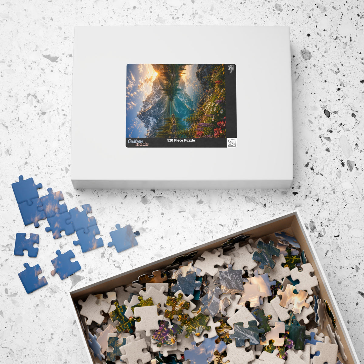 Mountain Lake Sunset Puzzle — Scenic Nature Jigsaw (110–1014 pcs)