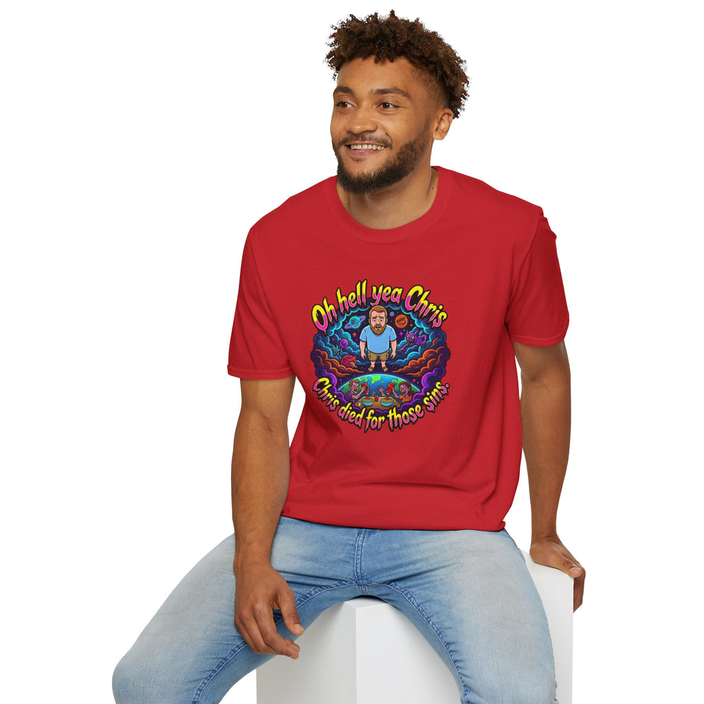 T‑Shirt — “Oh Hell Yea Chris” Retro Psychedelic Graphic Tee