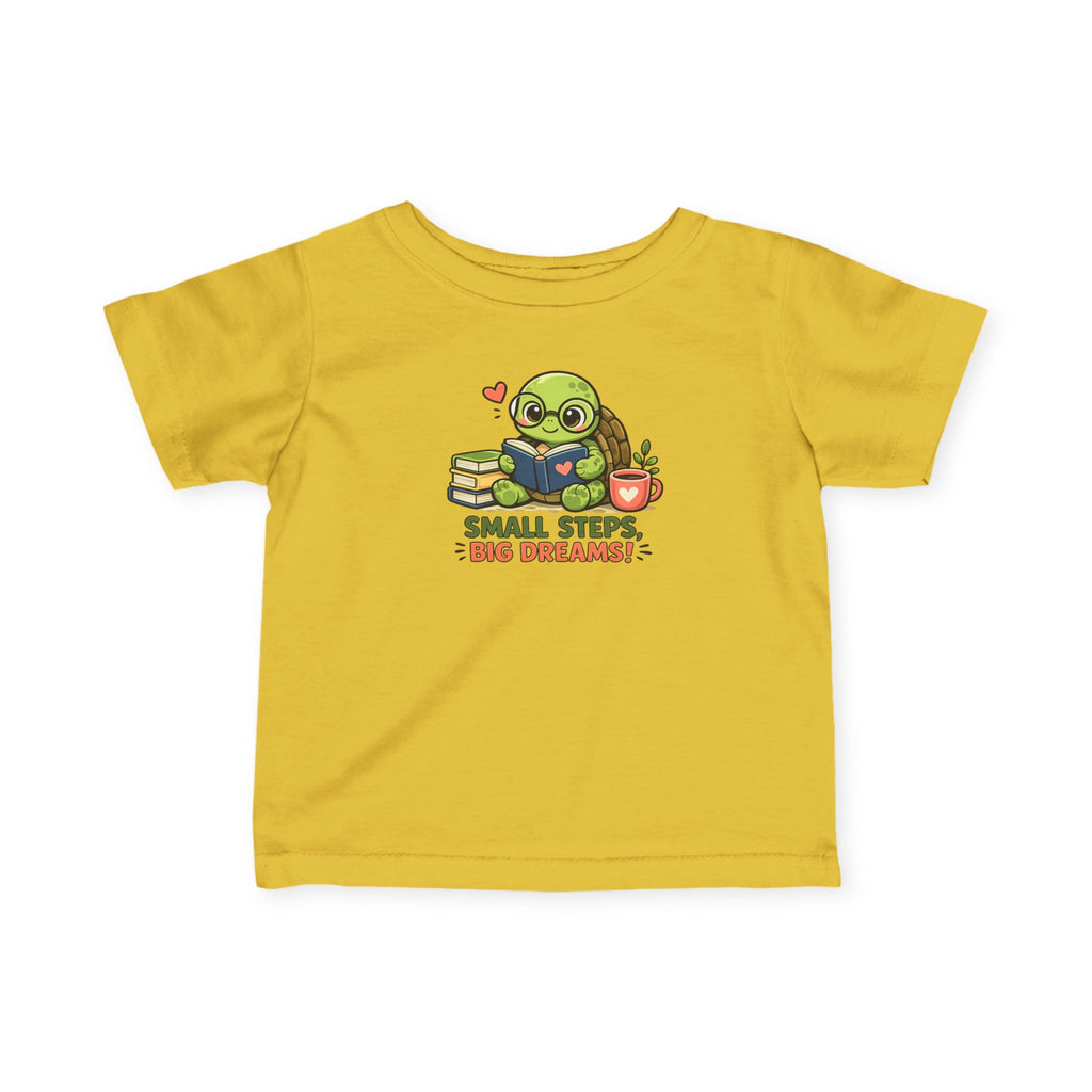 Infant Tee — Cute Turtle "Small Steps, Big Dreams" Baby Gift Shirt