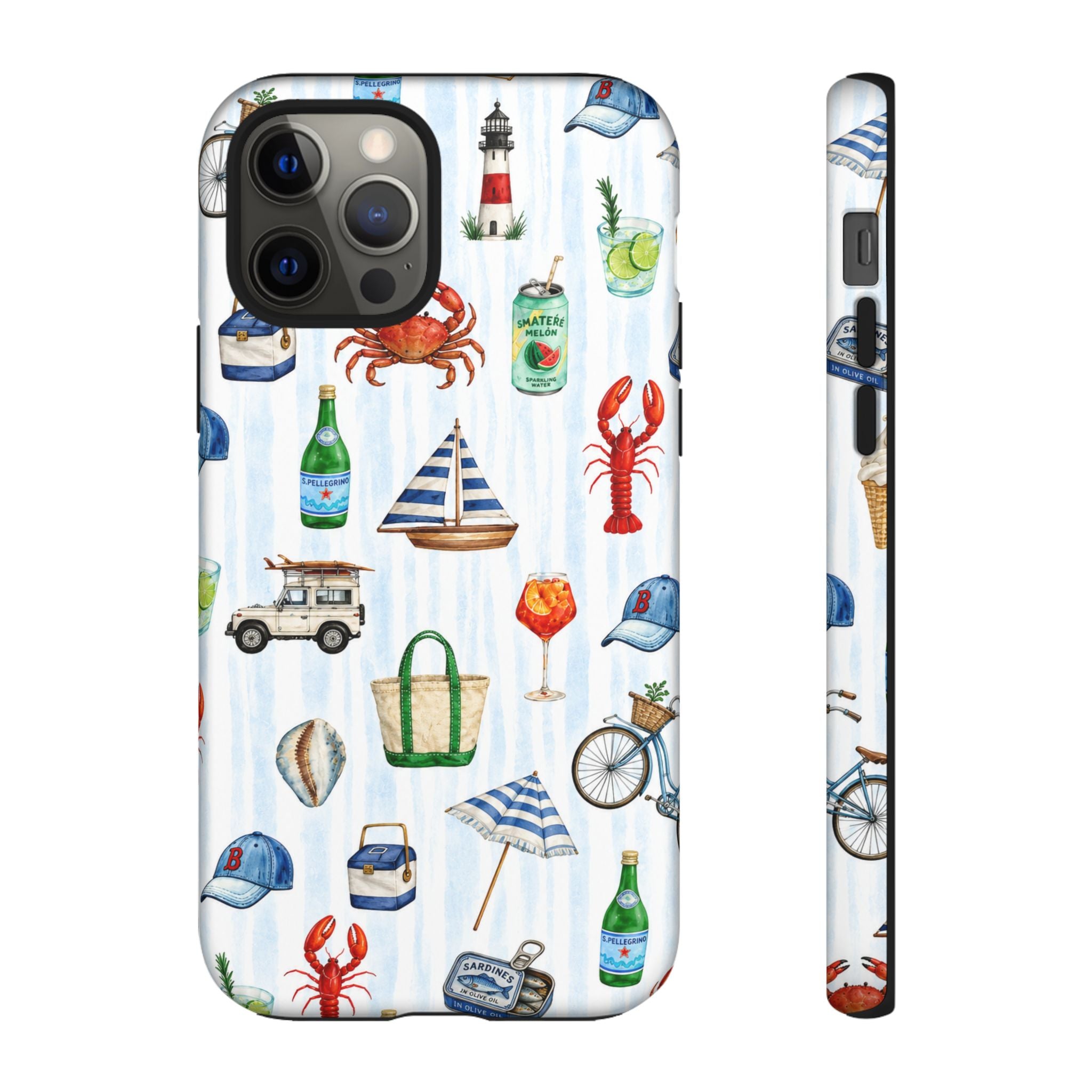 Nautical Summer Phone Case — Coastal Crab & Lobster Pattern
