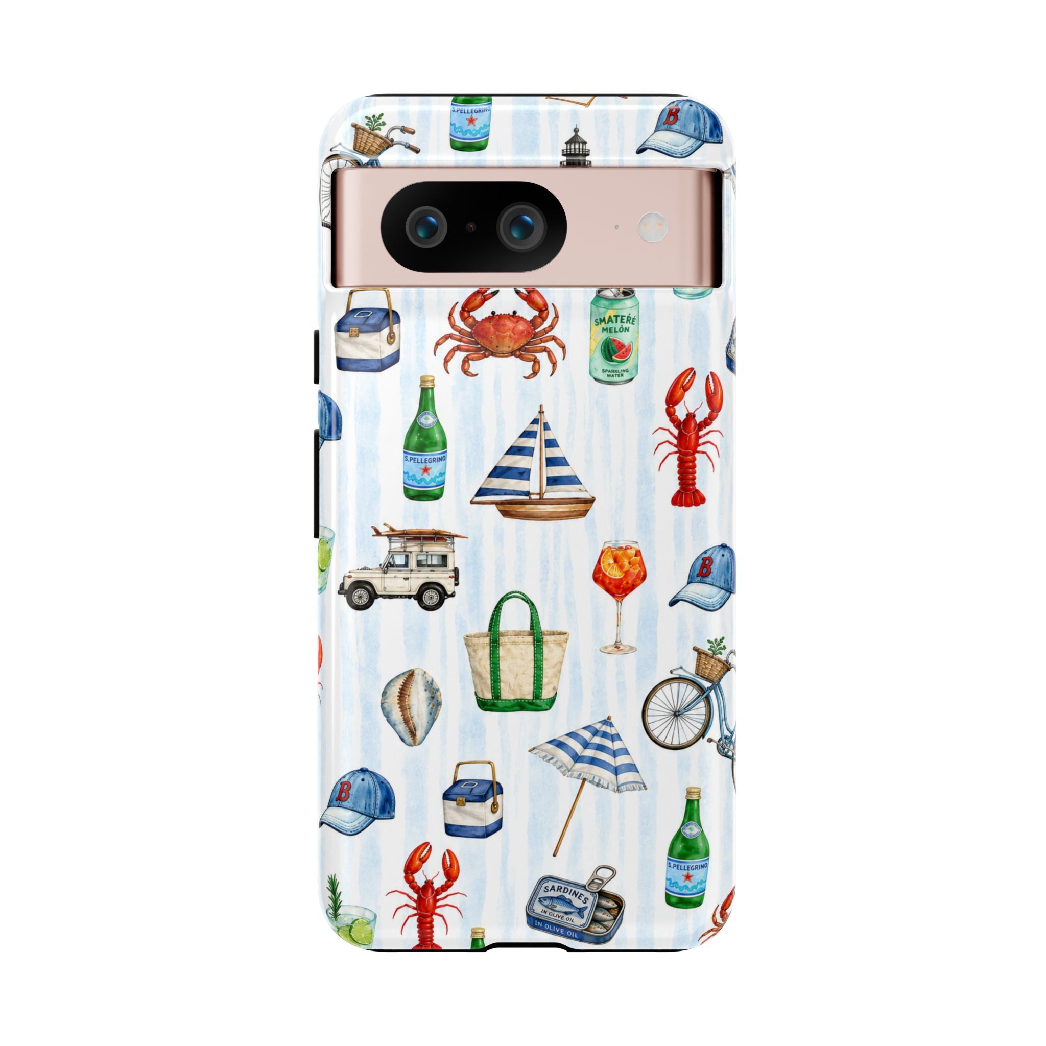 Nautical Summer Phone Case — Coastal Crab & Lobster Pattern