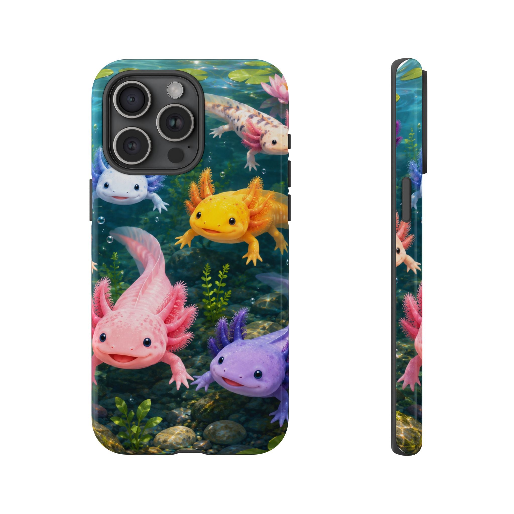 Tough Axolotl Phone Case — Cute Colorful Axolotl Waterproof Protective Phone Cover