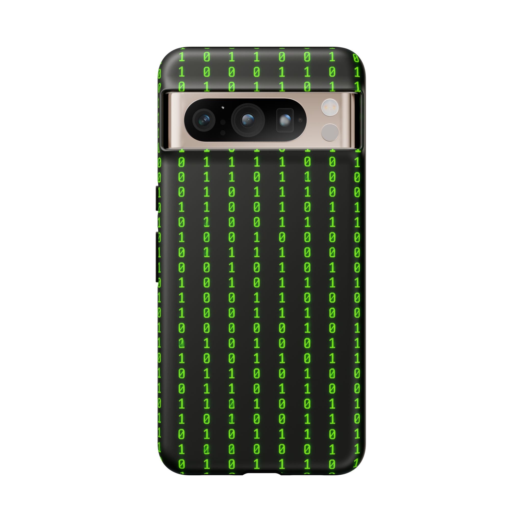 Coder Phone Case — Matrix Binary Code Green on Black Tough Case