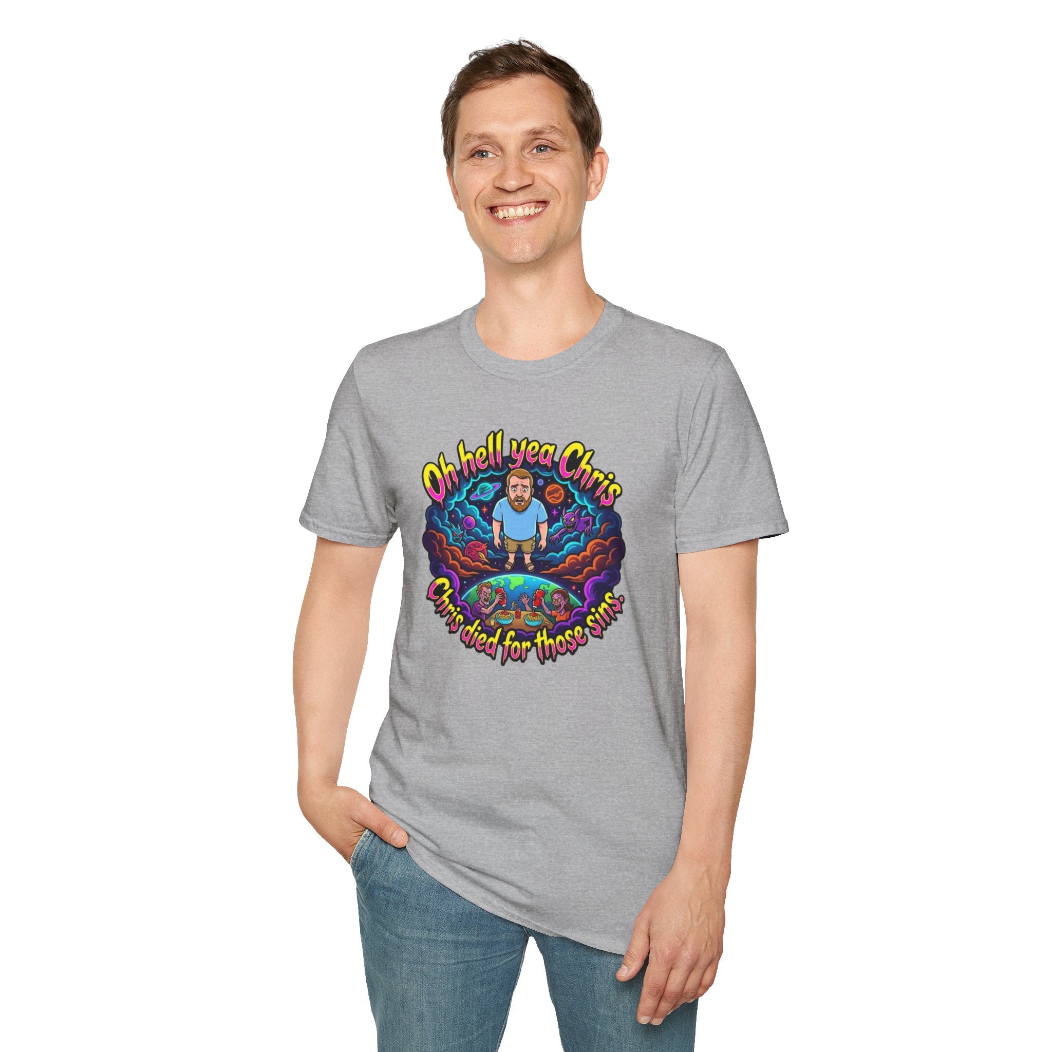 T‑Shirt — “Oh Hell Yea Chris” Retro Psychedelic Graphic Tee
