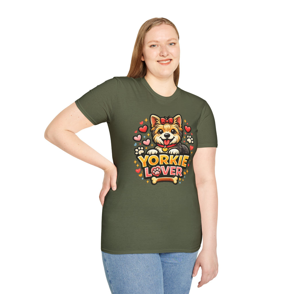 Yorkie Lover T-Shirt — Cute Yorkshire Terrier Paw & Heart Graphic