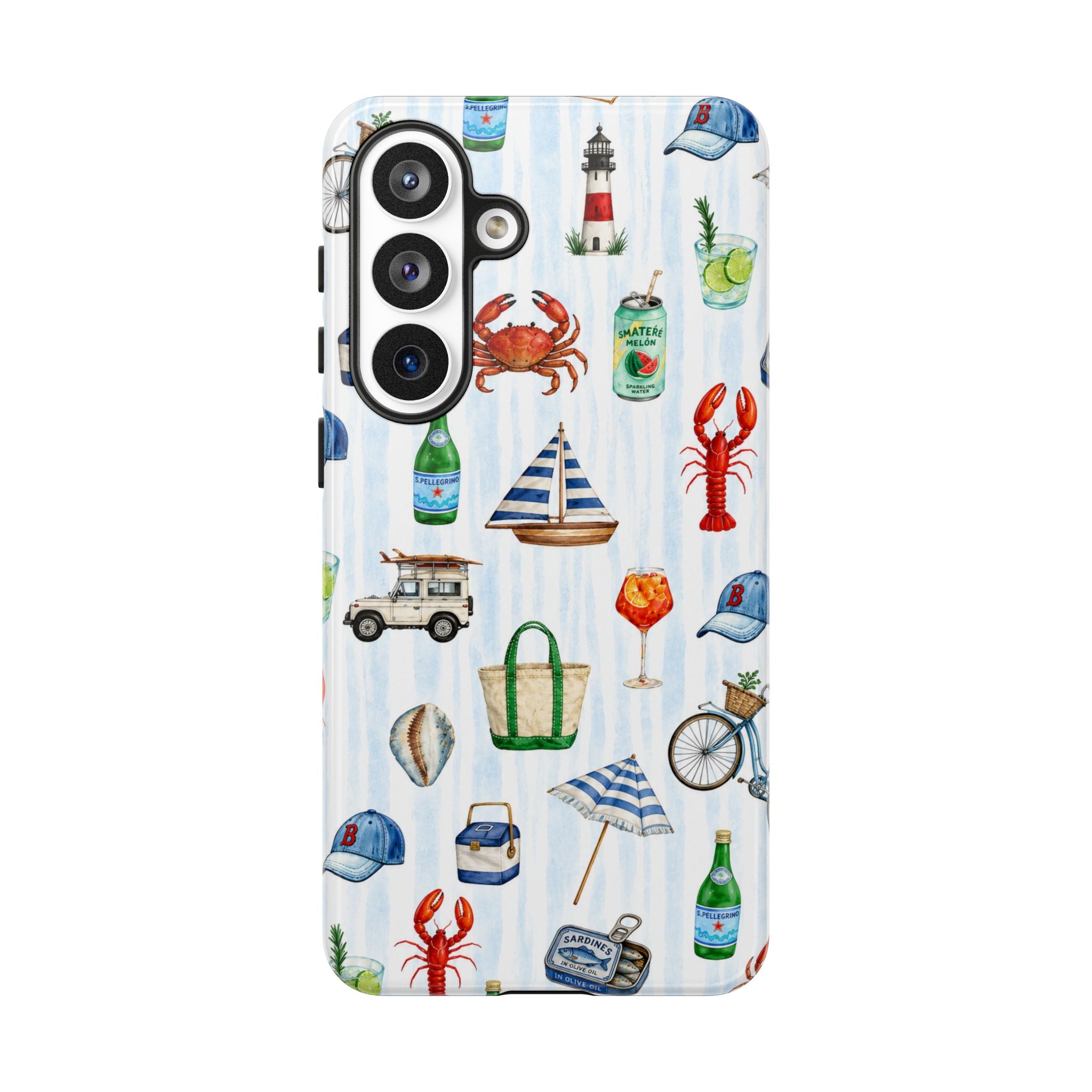 Nautical Summer Phone Case — Coastal Crab & Lobster Pattern