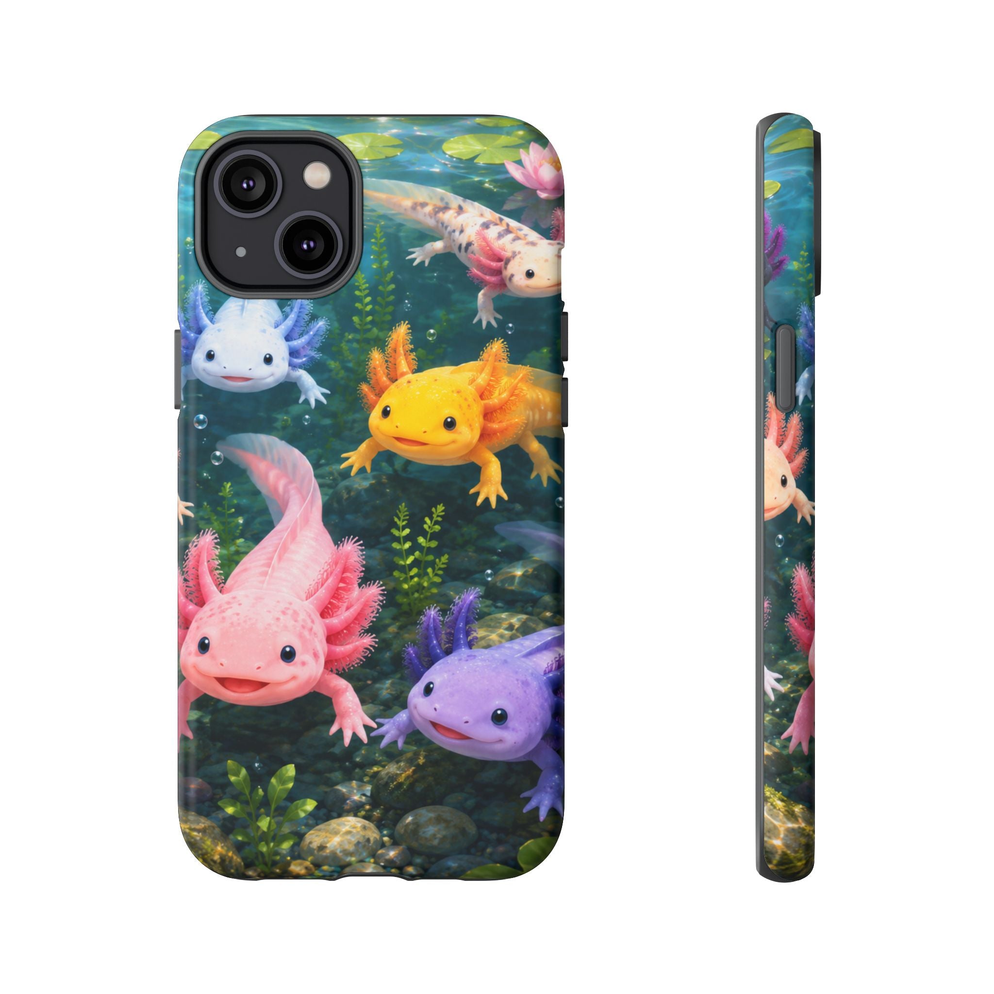 Tough Axolotl Phone Case — Cute Colorful Axolotl Waterproof Protective Phone Cover