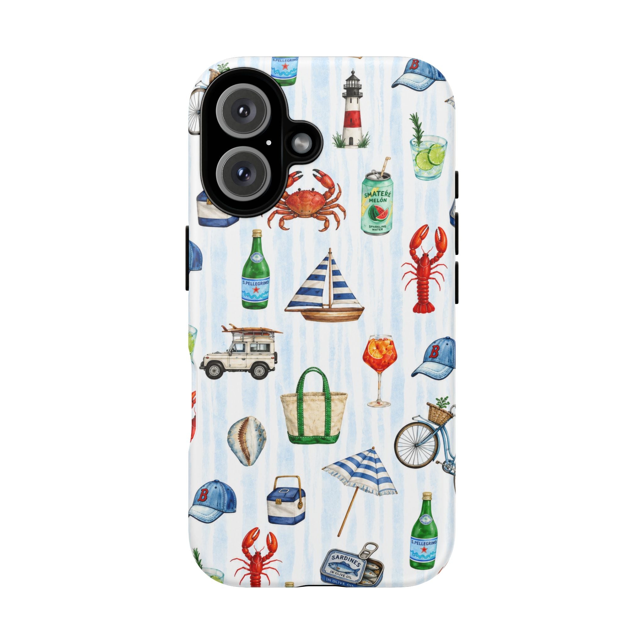 Nautical Summer Phone Case — Coastal Crab & Lobster Pattern