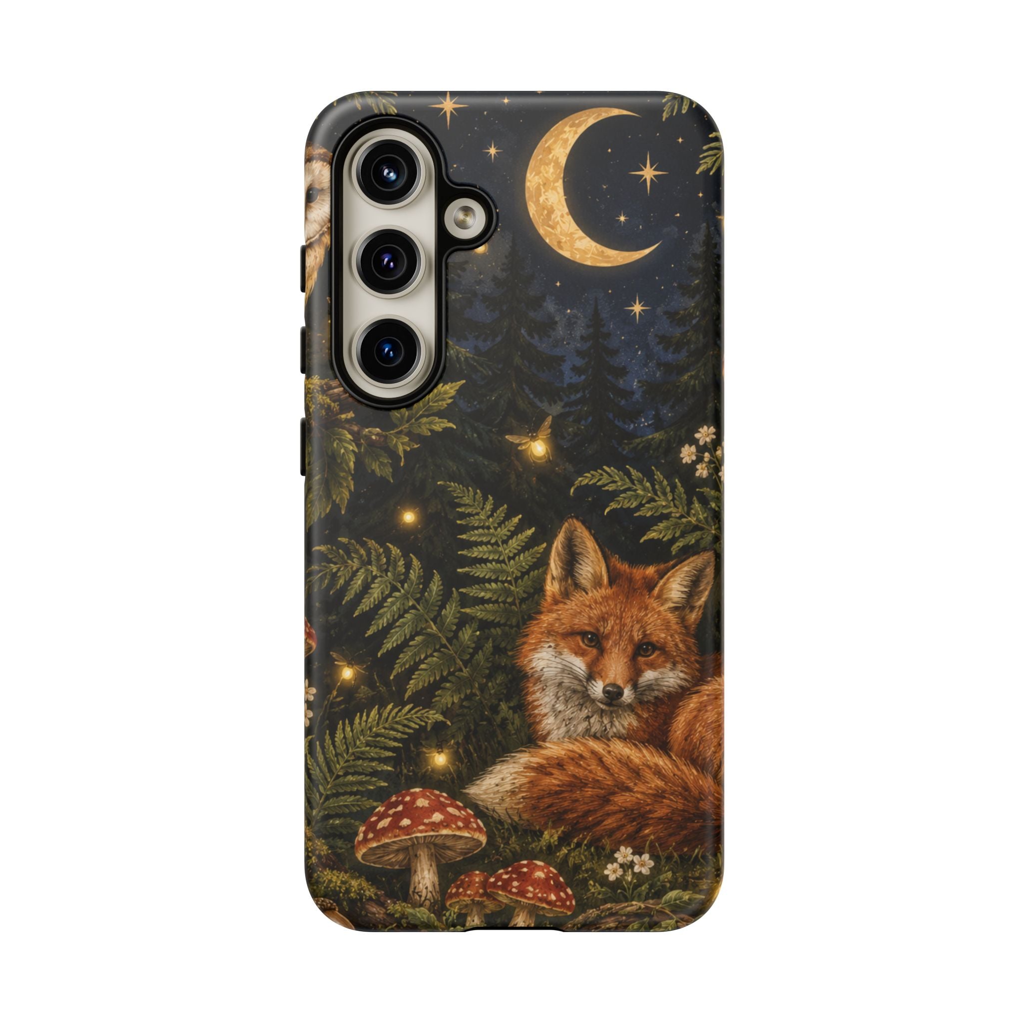 Fox Forest Tough Phone Case — Moonlit Woodland Protective Phone Cover