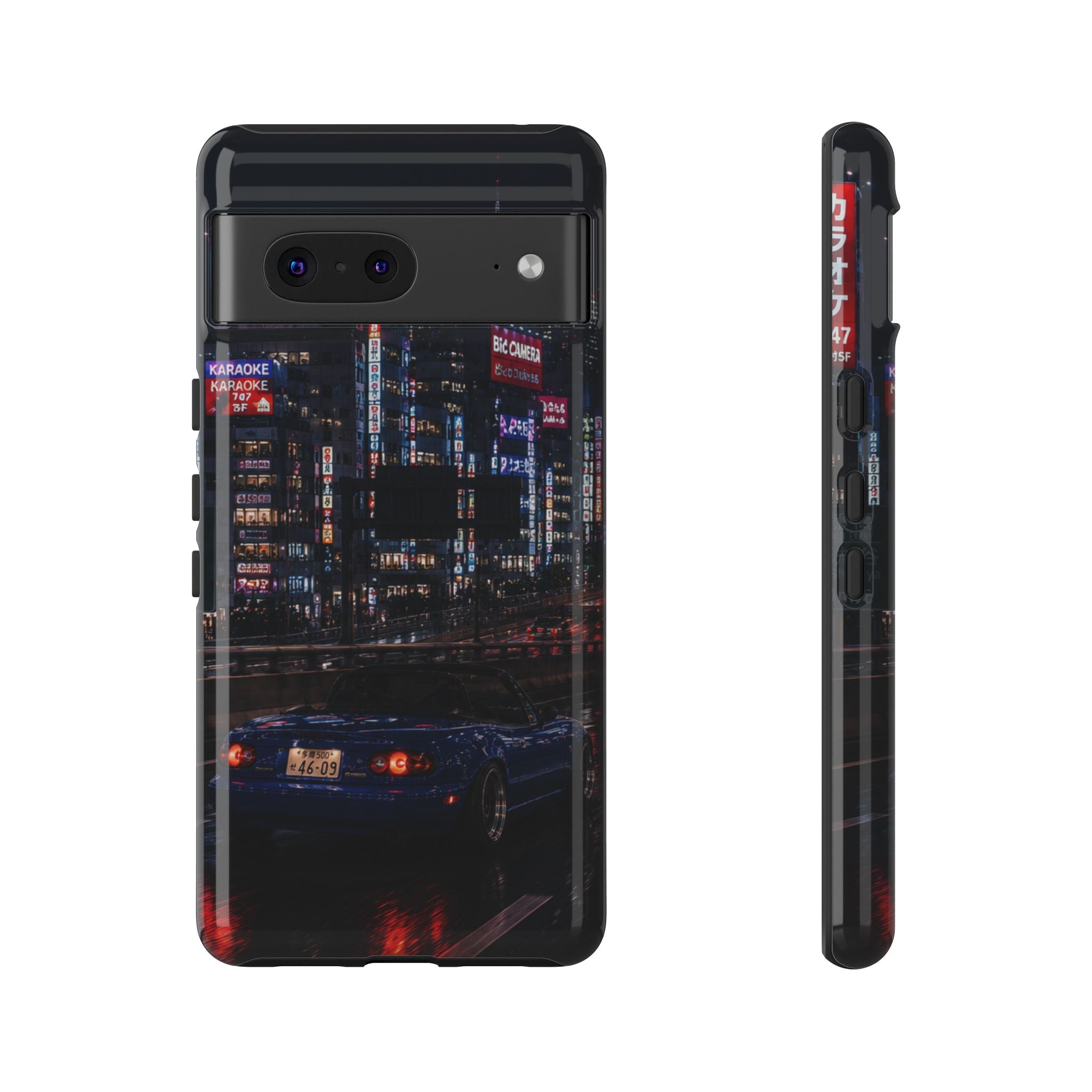 Tokyo Phone Case - Neon City Night Racer (Protective Tough Case)