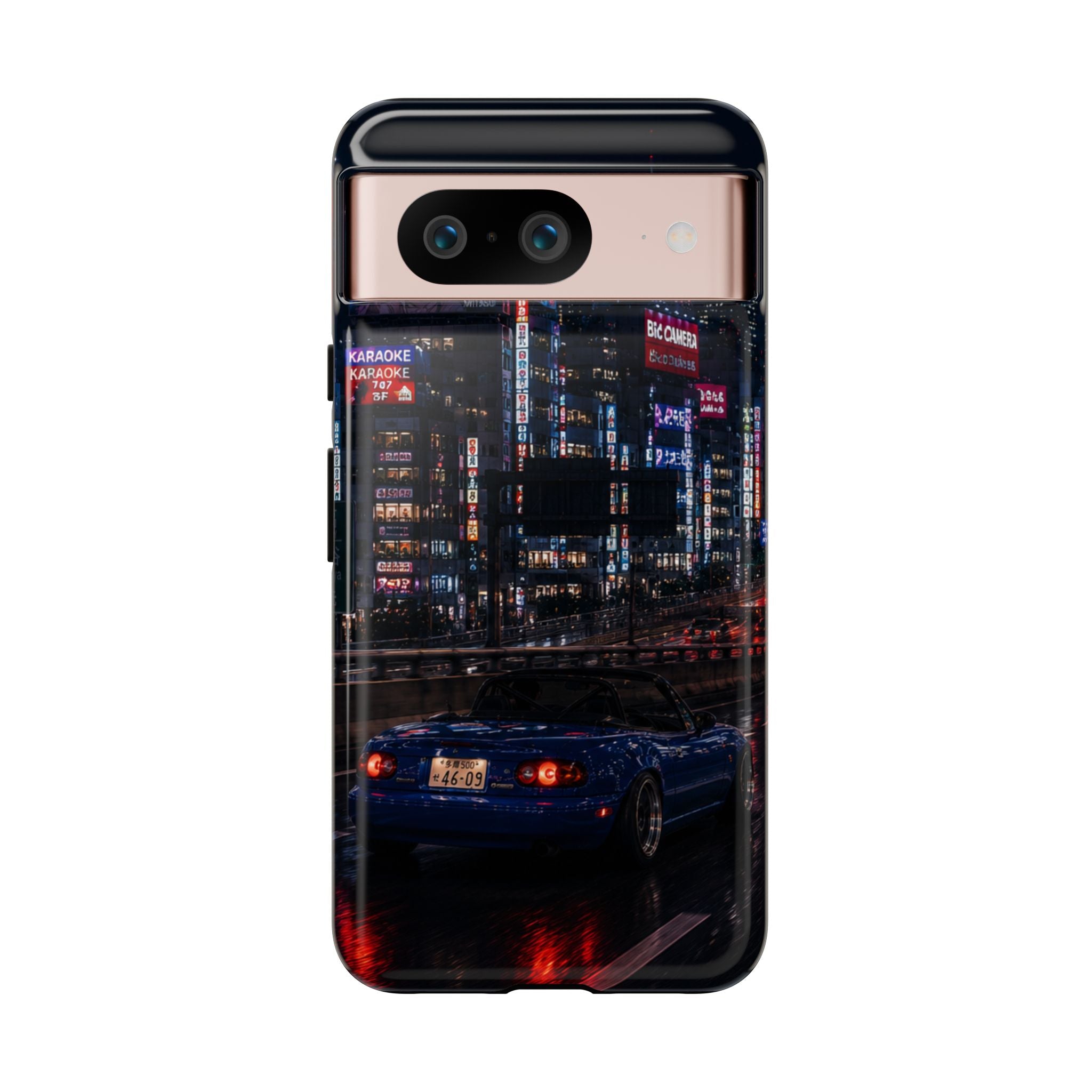 Tokyo Phone Case - Neon City Night Racer (Protective Tough Case)