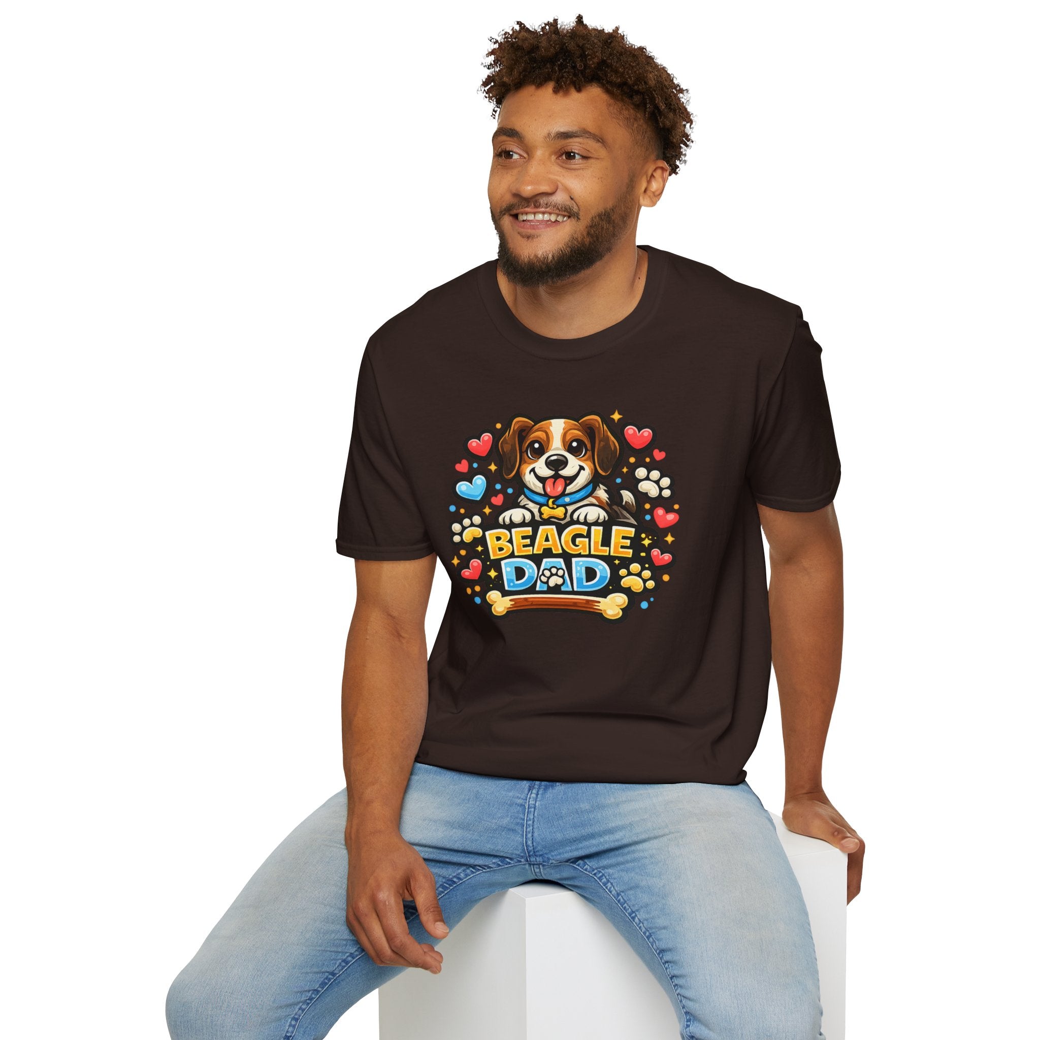 Beagle Dad T‑Shirt — Cute Cartoon Beagle Father Dog Tee
