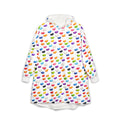 Rainbow Jellybean Hooded Blanket — Cozy Plush Hoodie Blanket for Kids & Adults