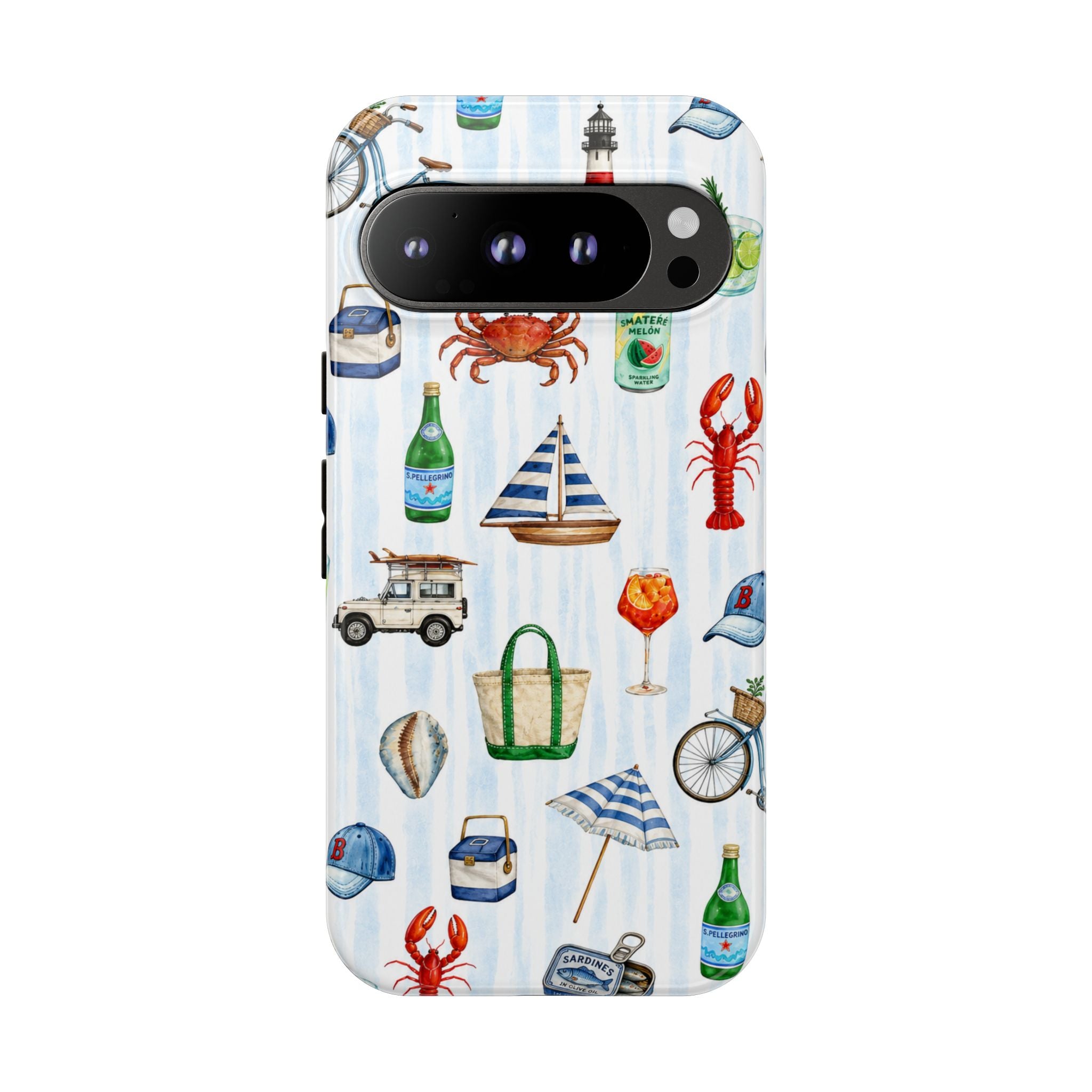 Nautical Summer Phone Case — Coastal Crab & Lobster Pattern