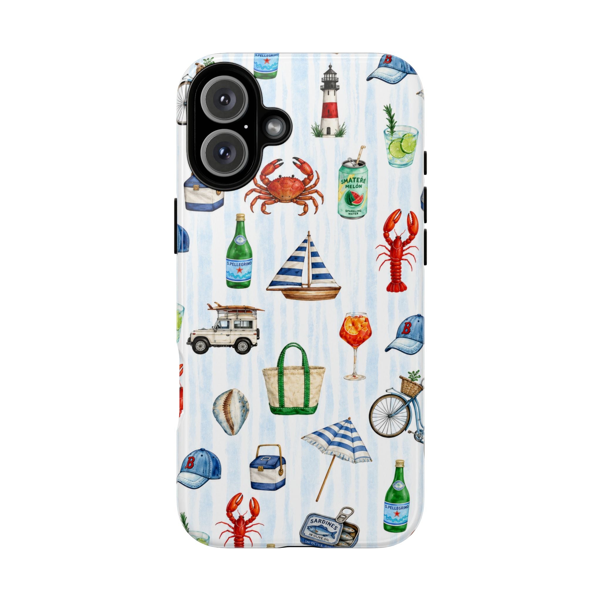 Nautical Summer Phone Case — Coastal Crab & Lobster Pattern
