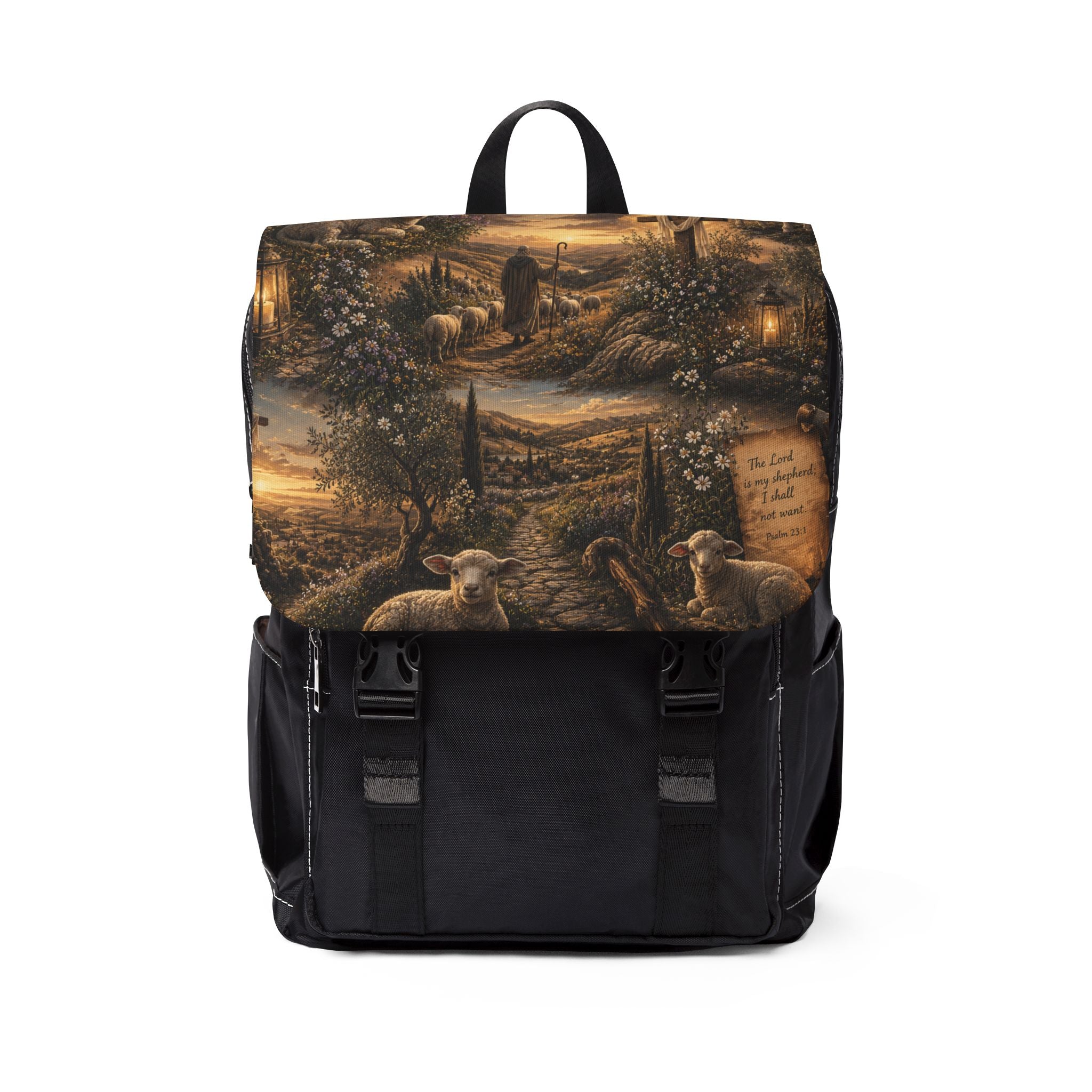 The Lord's Shepherd Shoulder Backpack — Shepherds & Sheep Scenic Daypack
