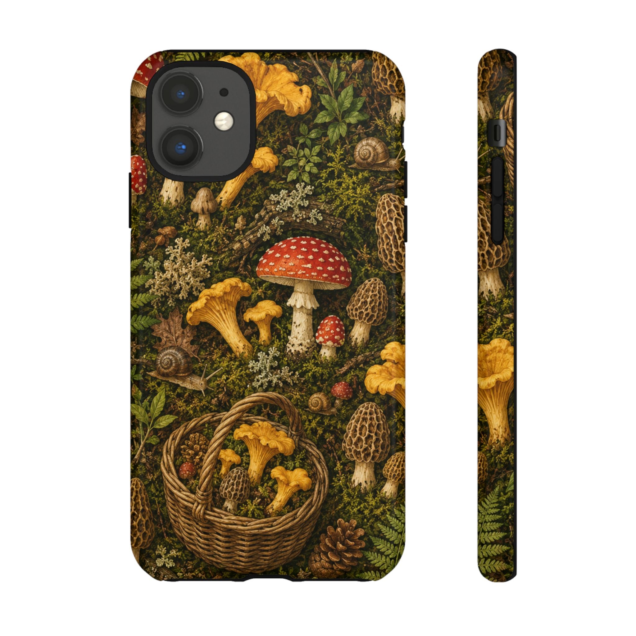 Mushroom Forage Phone Case — Vintage Forest Wild Mushroom Pattern