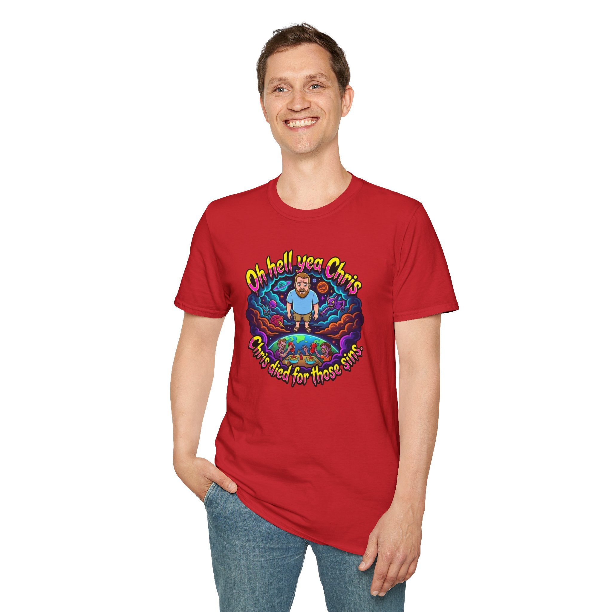 T‑Shirt — “Oh Hell Yea Chris” Retro Psychedelic Graphic Tee