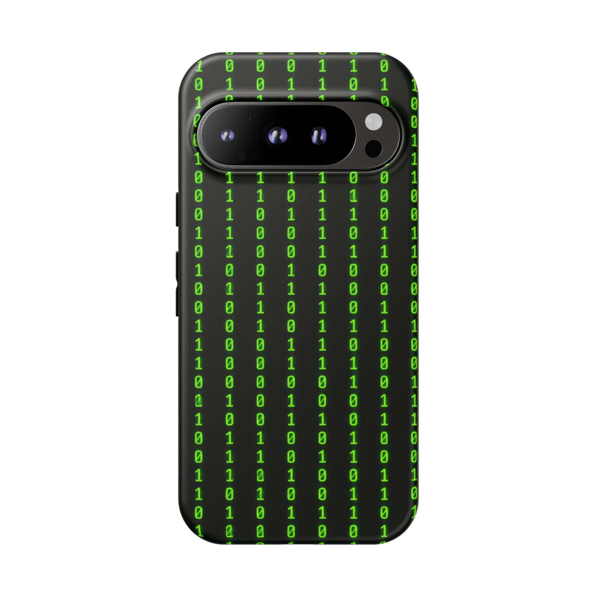 Coder Phone Case — Matrix Binary Code Green on Black Tough Case