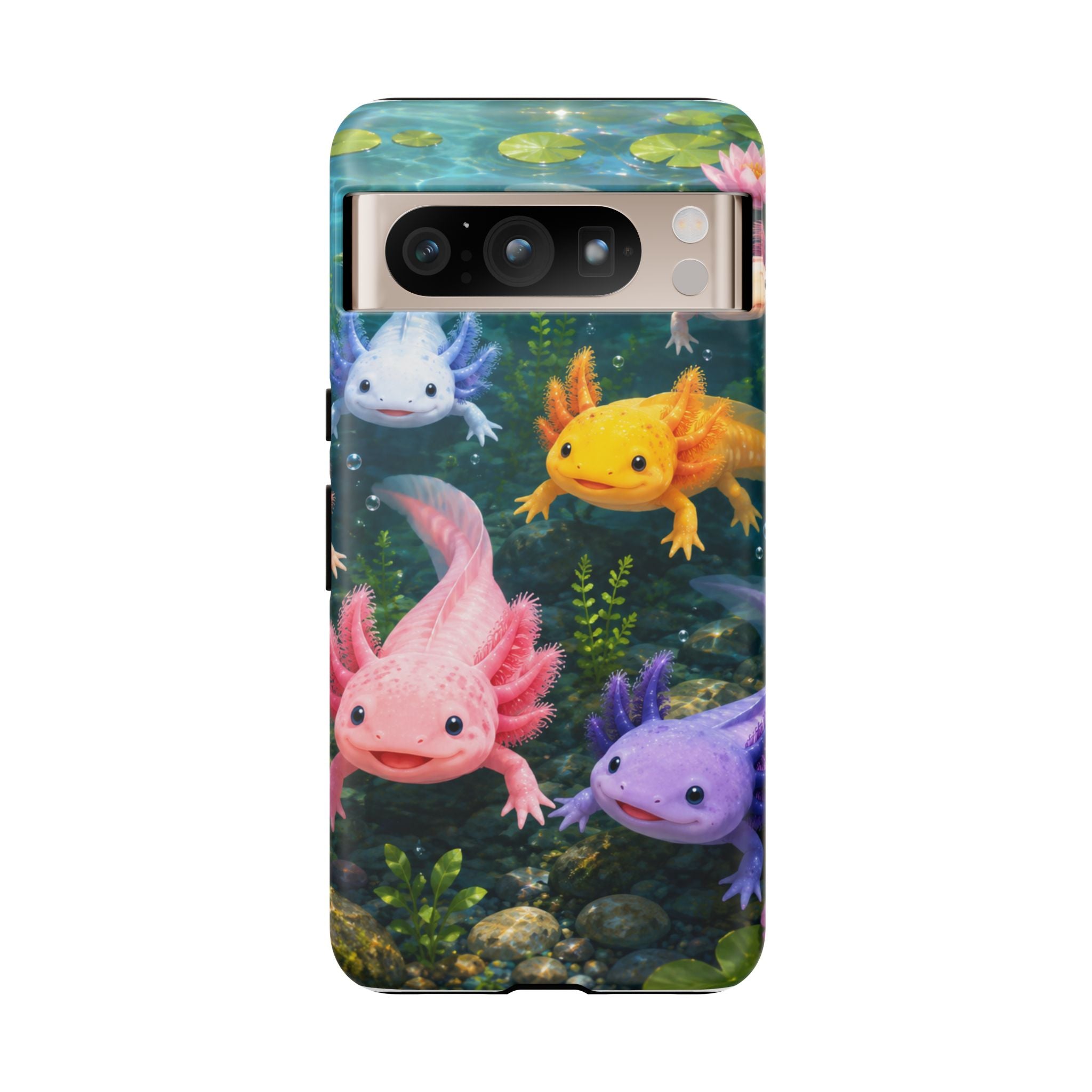 Tough Axolotl Phone Case — Cute Colorful Axolotl Waterproof Protective Phone Cover