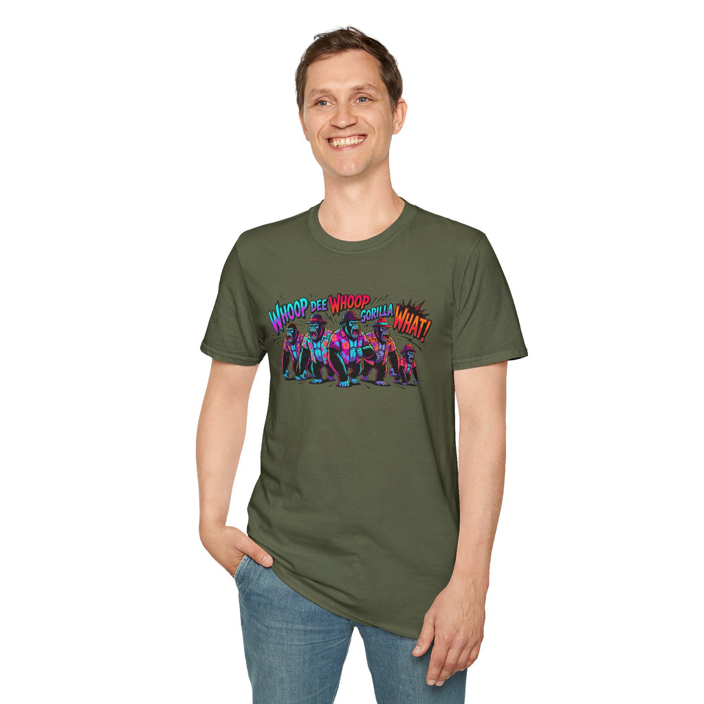 Gorilla Comic Pop Art T-Shirt — "Whoop Dee Whoop Gorilla What!" Graphic Tee