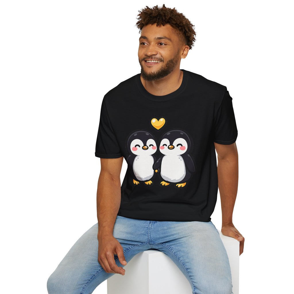 Cute Male Penguin Couple T-Shirt — Gift Tee