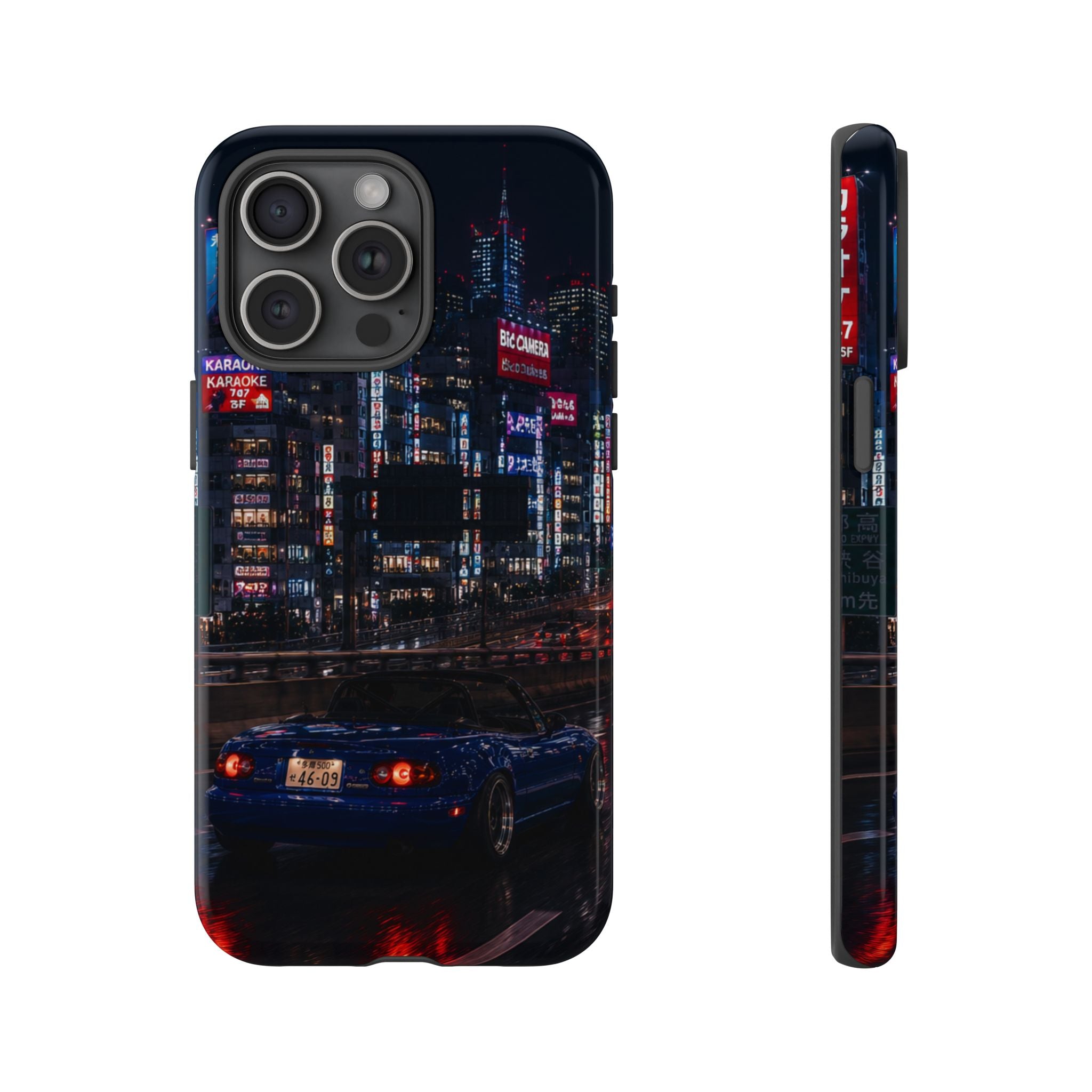 Tokyo Phone Case - Neon City Night Racer (Protective Tough Case)