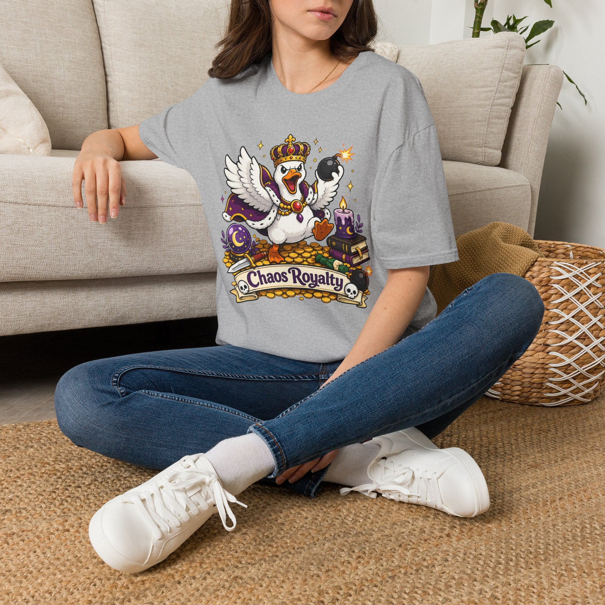 Chaos Royalty T-Shirt — Cute Crowned Goose Tee