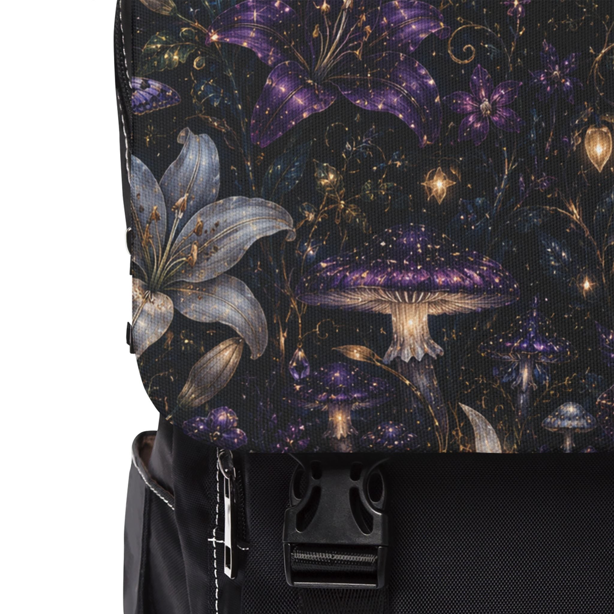 Mystic Night Moth Shoulder Backpack — Floral Moonlight Casual Shoulder Bag