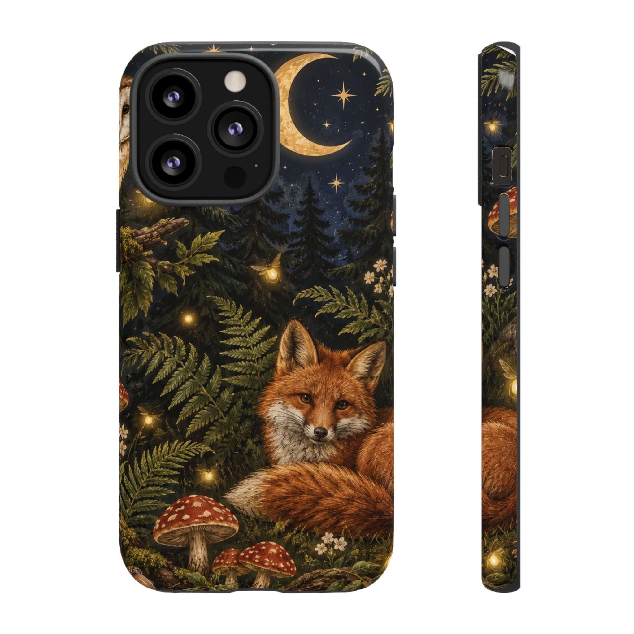 Fox Forest Tough Phone Case — Moonlit Woodland Protective Phone Cover