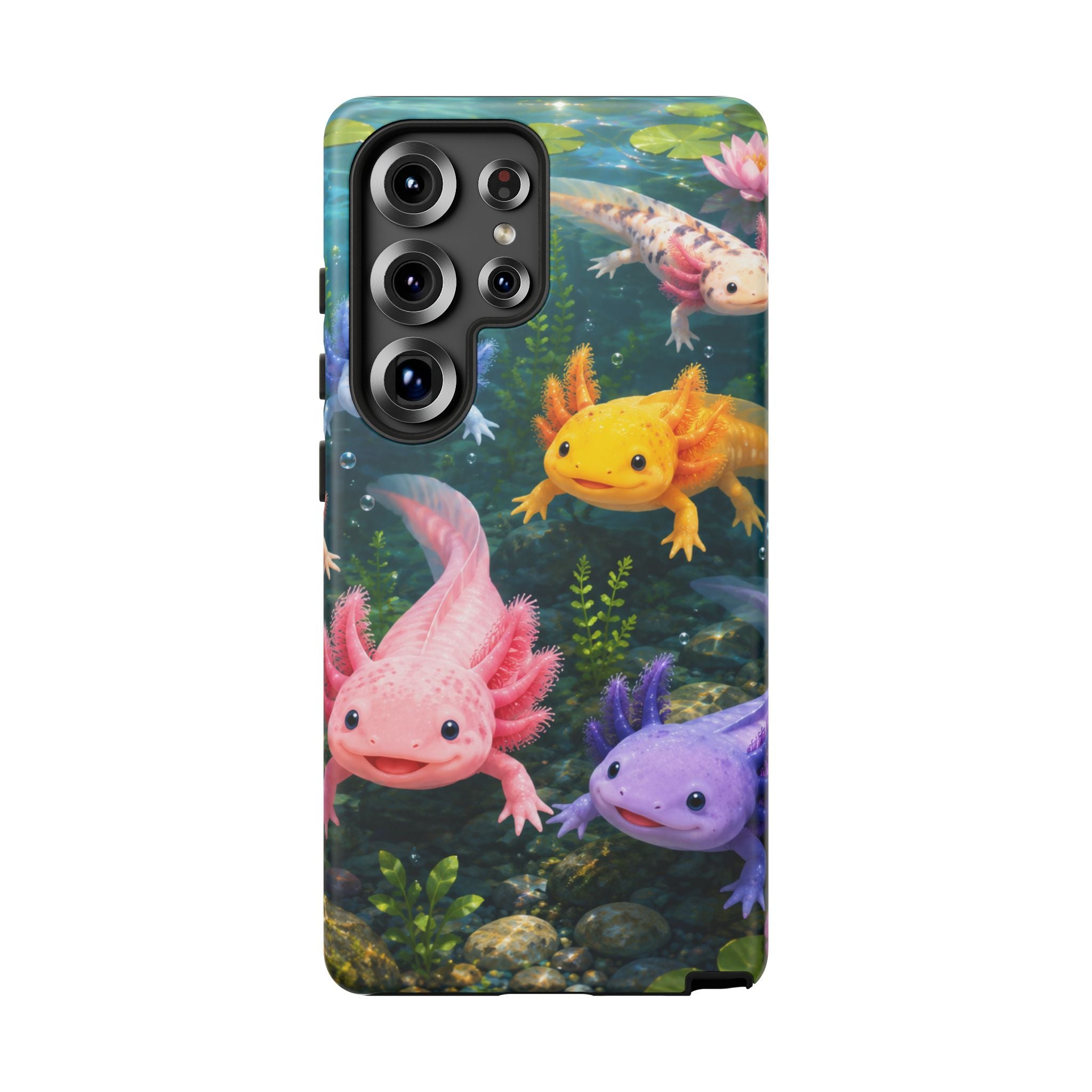 Tough Axolotl Phone Case — Cute Colorful Axolotl Waterproof Protective Phone Cover