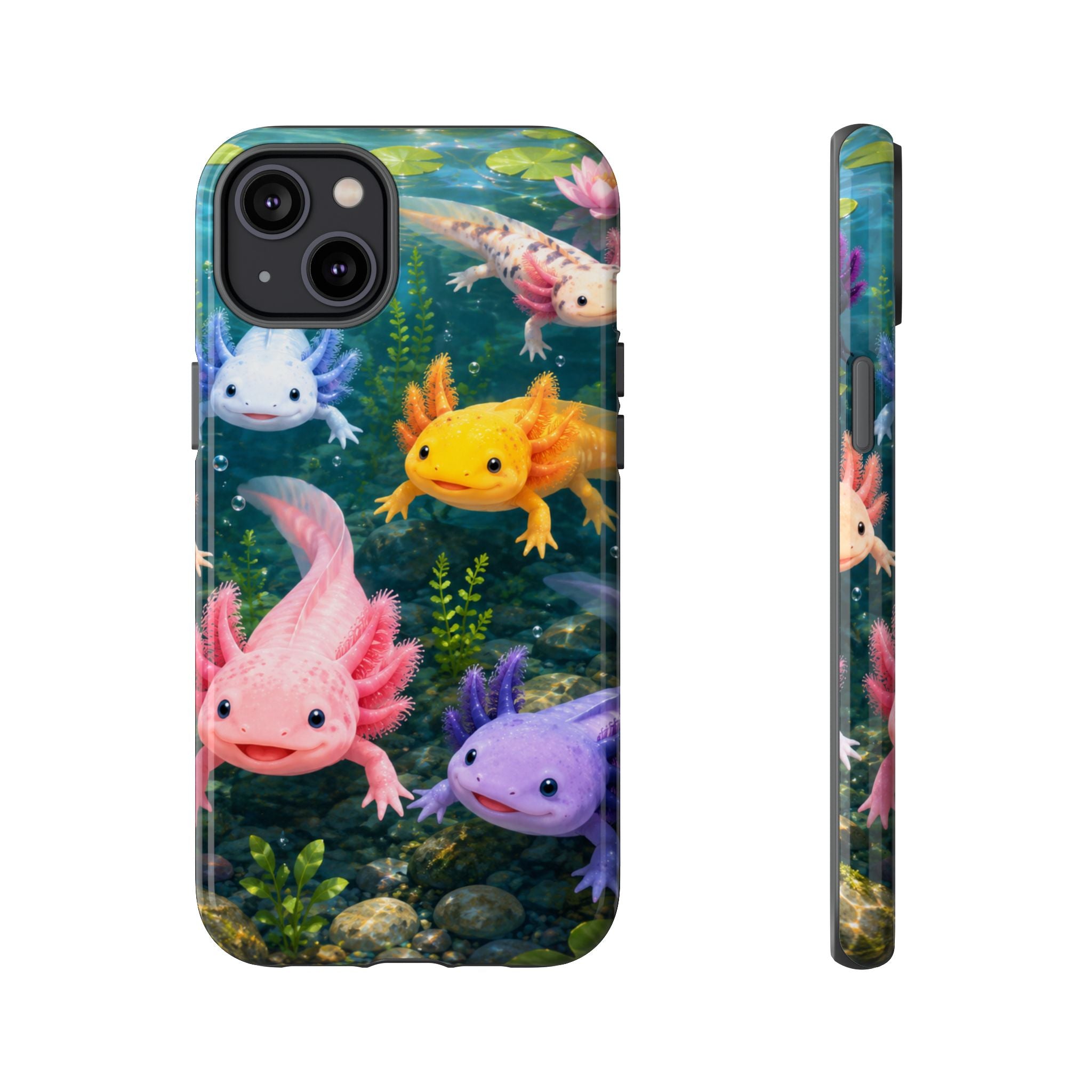 Tough Axolotl Phone Case — Cute Colorful Axolotl Waterproof Protective Phone Cover