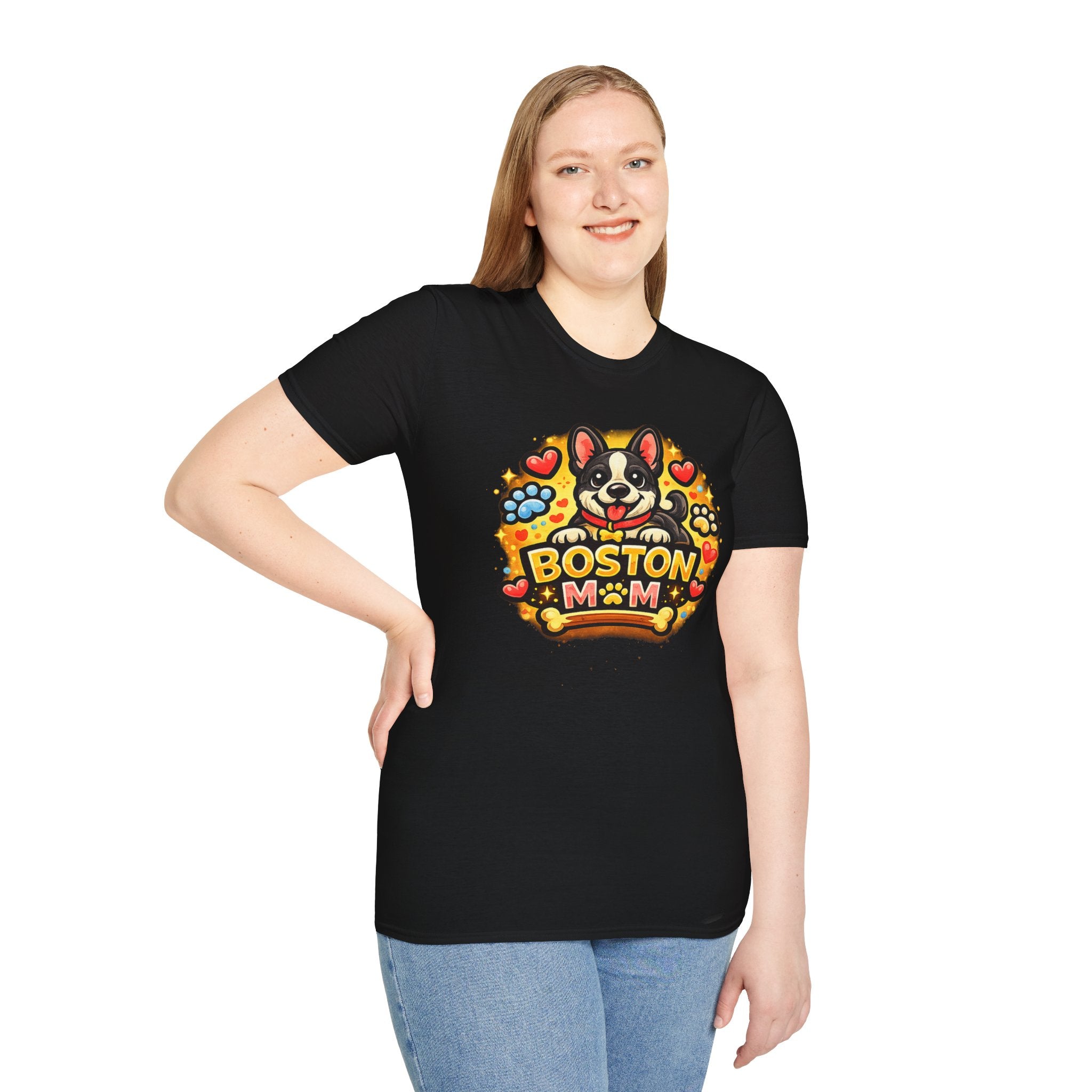 Boston Mom T‑Shirt — Cute Boston Terrier Dog Mom Design