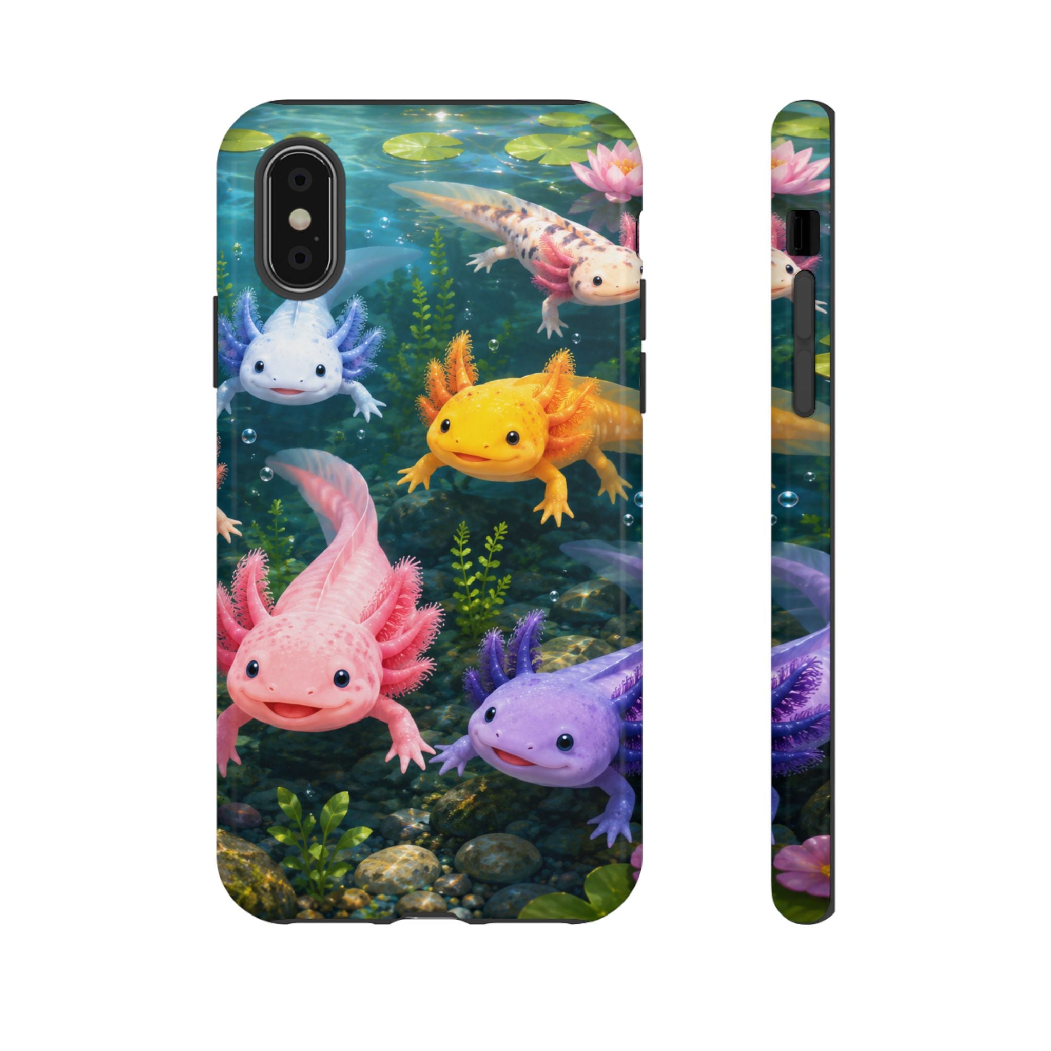 Tough Axolotl Phone Case — Cute Colorful Axolotl Waterproof Protective Phone Cover