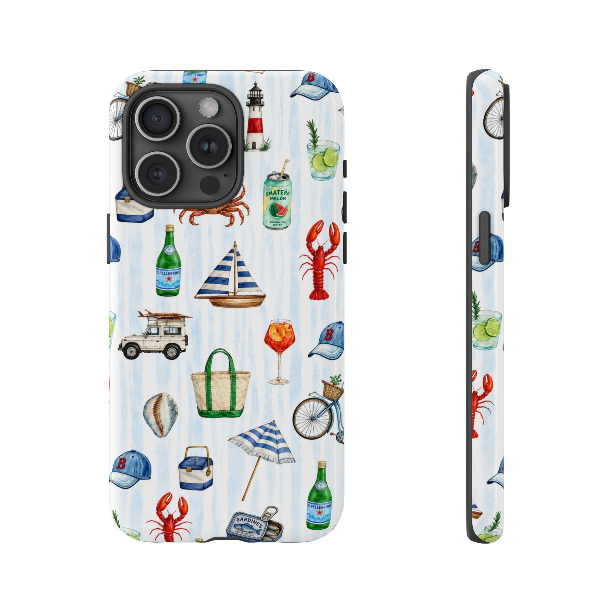 Nautical Summer Phone Case — Coastal Crab & Lobster Pattern