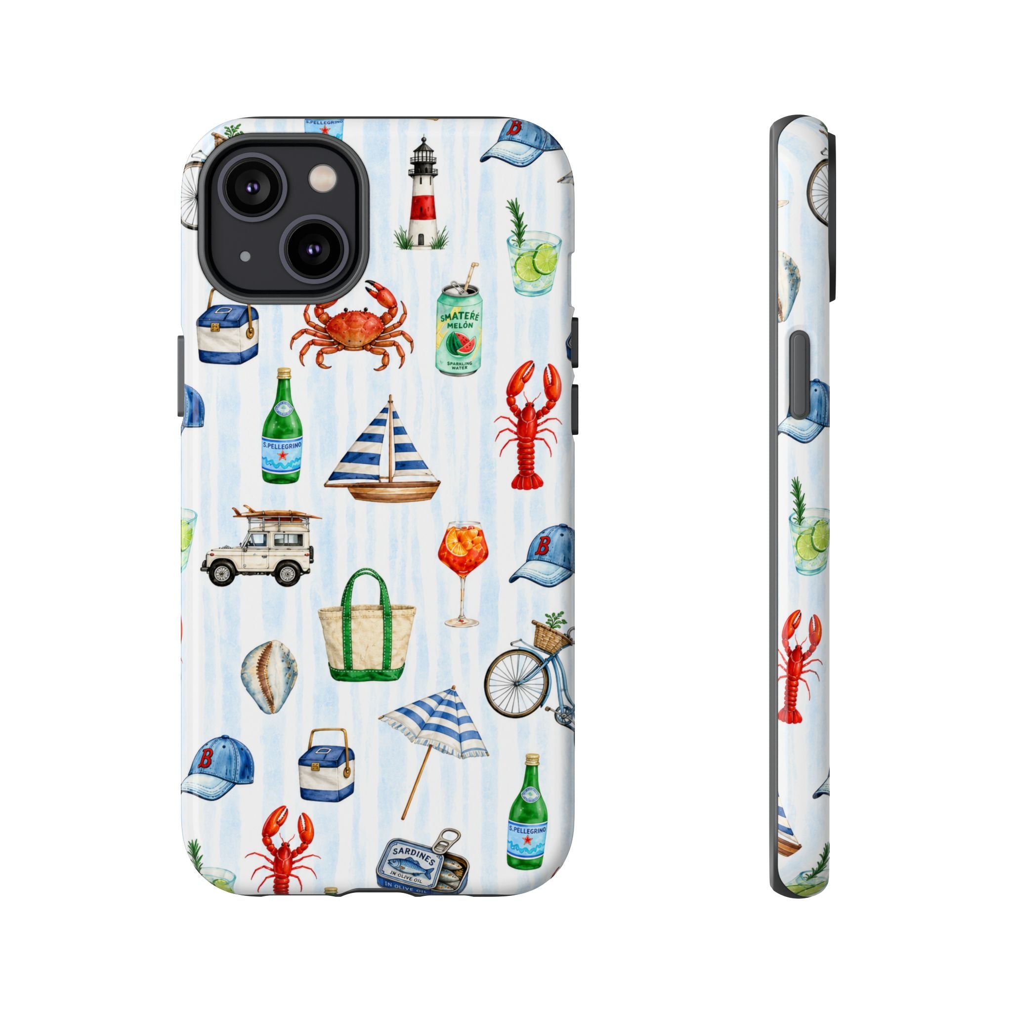 Nautical Summer Phone Case — Coastal Crab & Lobster Pattern