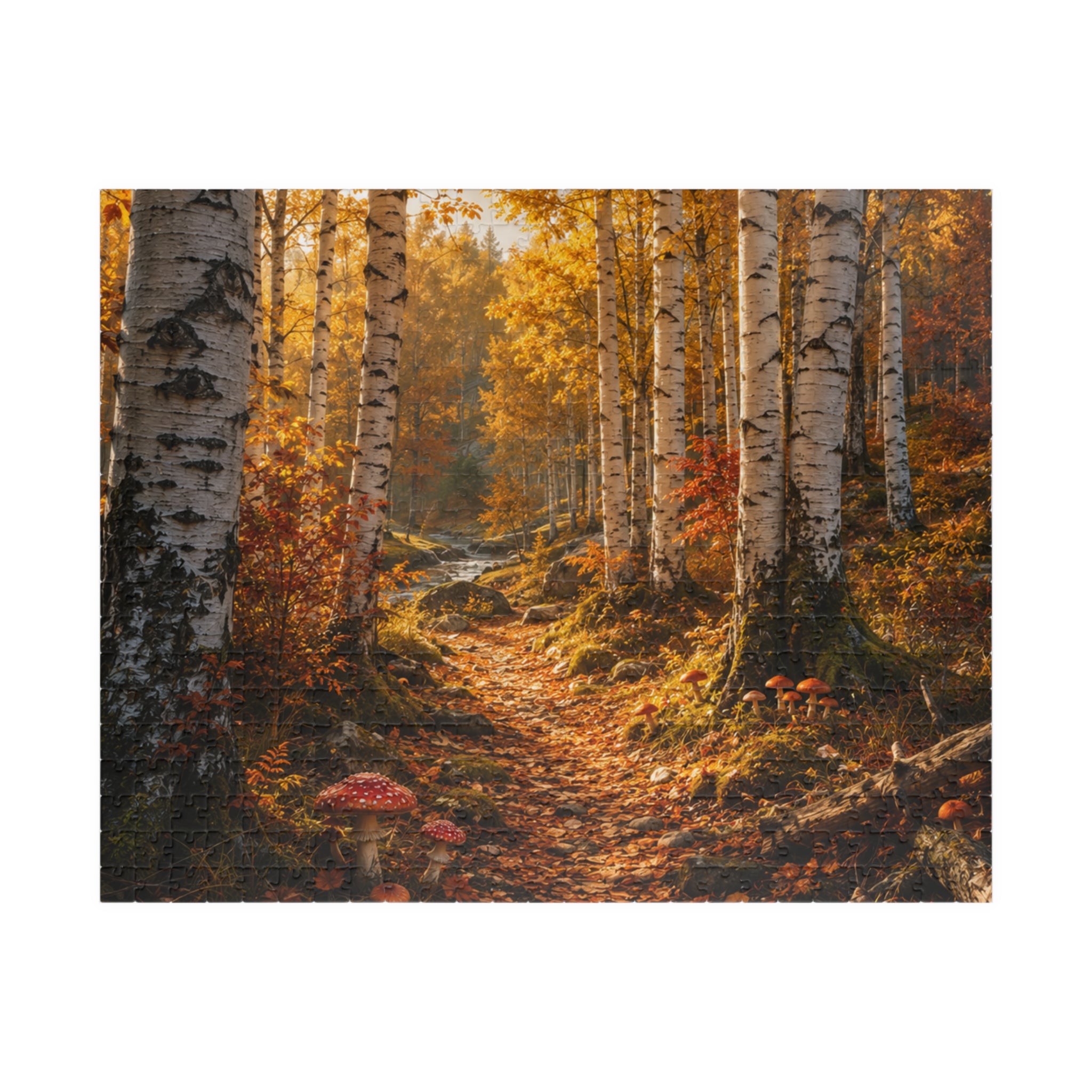 Autumn Birch Forest Puzzle — Scenic Woodland Jigsaw (110/252/520/1014 pcs)