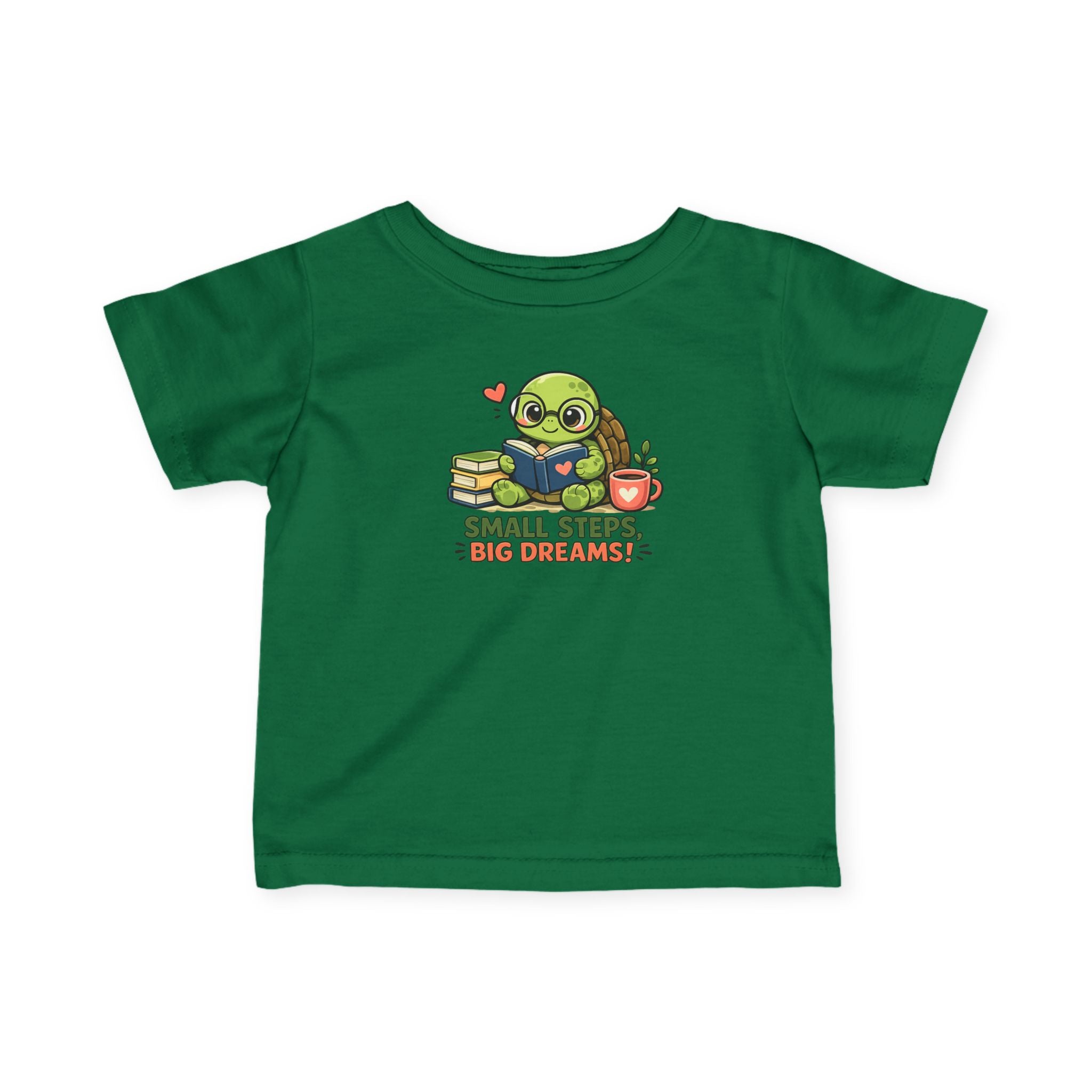 Infant Tee — Cute Turtle "Small Steps, Big Dreams" Baby Gift Shirt